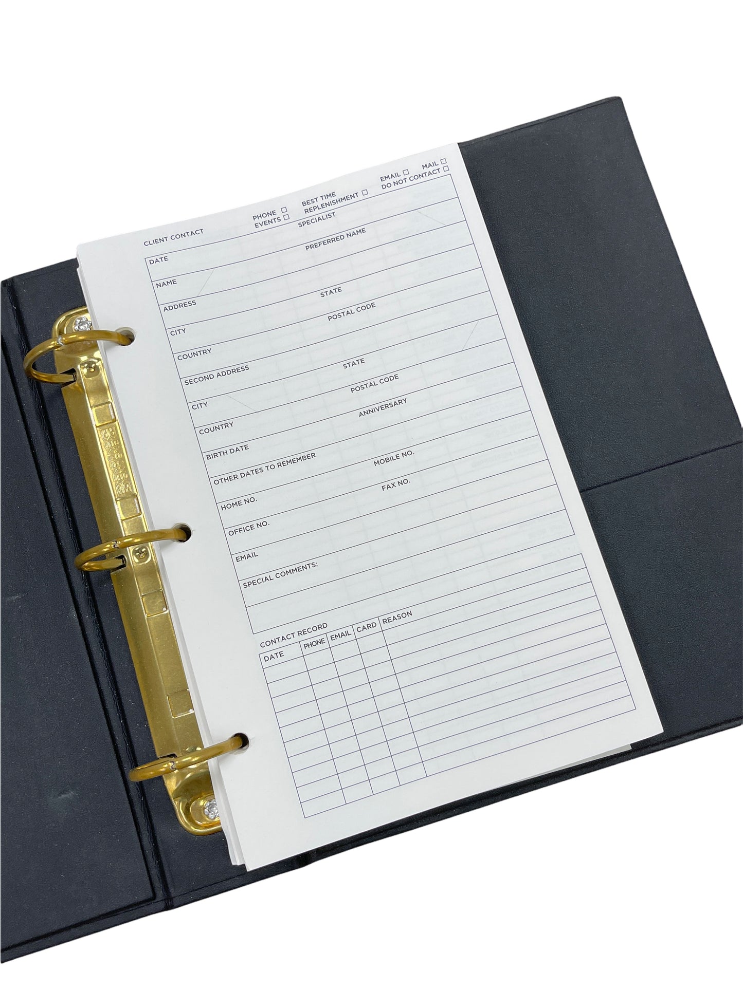 Tom Ford Brown Gold Appointment Binder with Blank Fill Pages