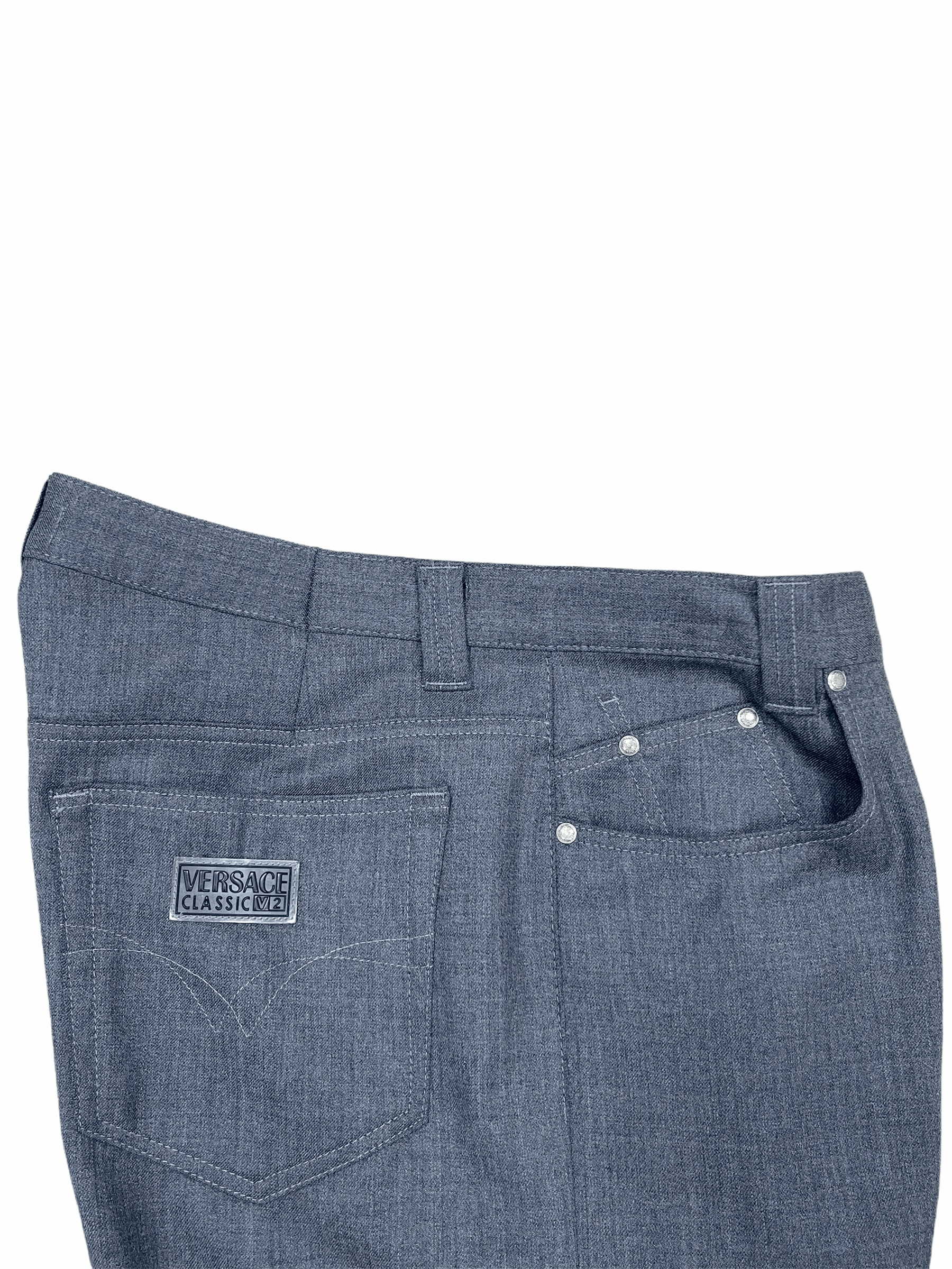 Versace Grey Wool 5 Pocket Dress Pants 36W 32L Large—Genuine Design luxury consignment