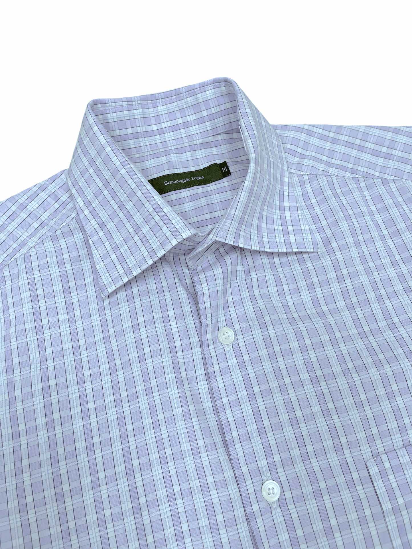 Ermenegildo Zegna Light Blue Check Dress Shirt—Genuine Design luxury consignment