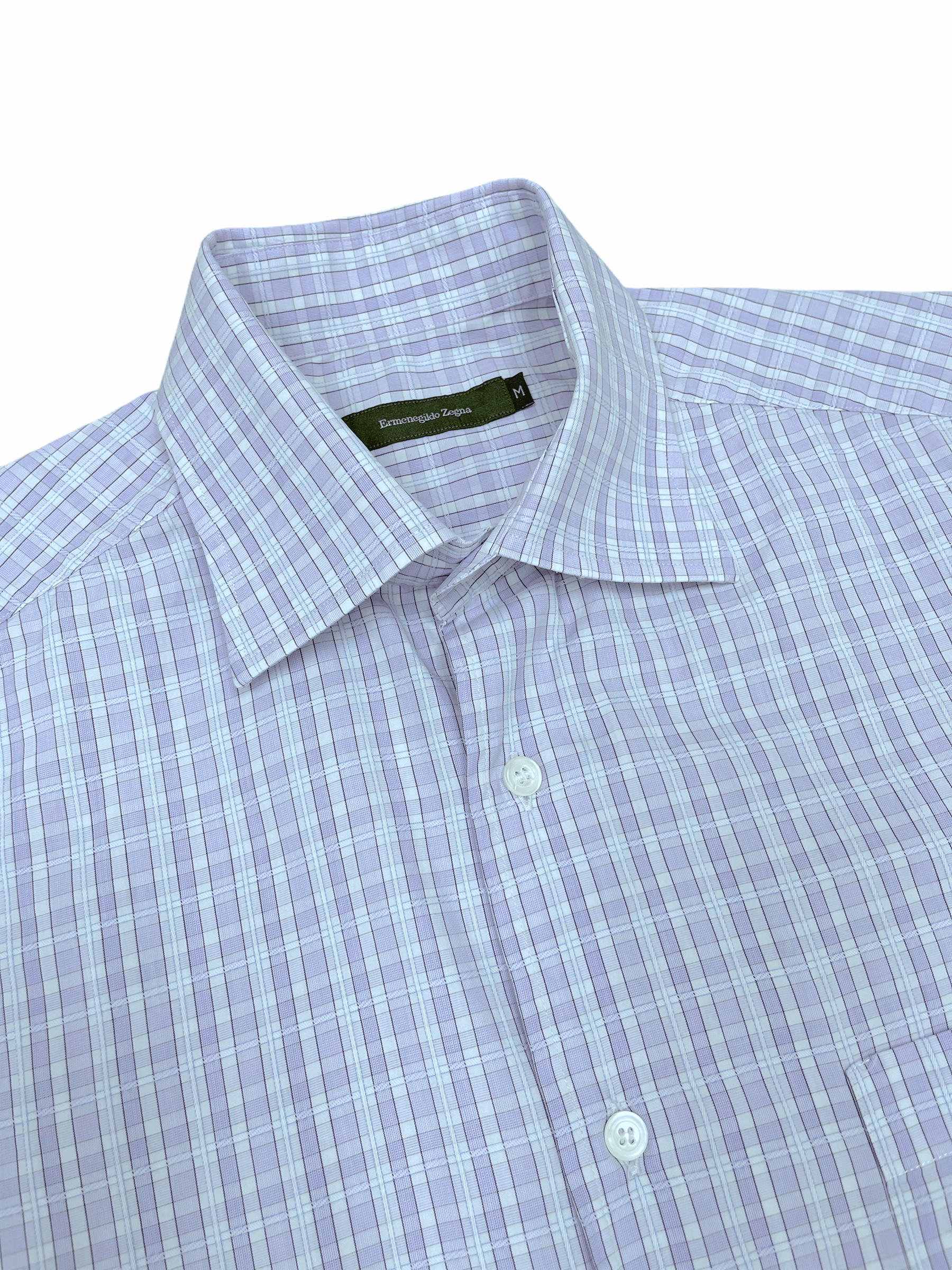 Ermenegildo Zegna Light Blue Check Dress Shirt—Genuine Design luxury consignment
