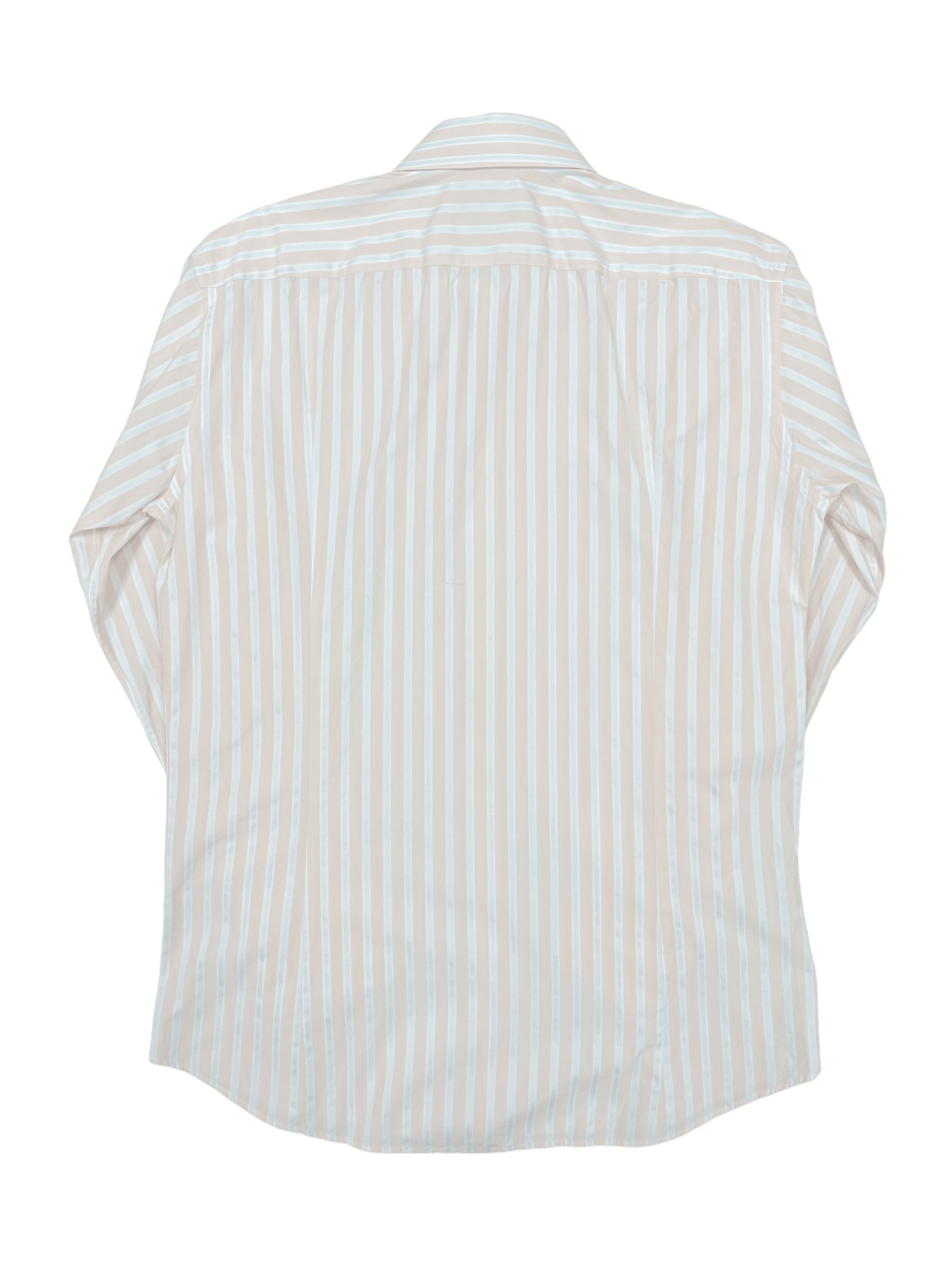 Hugo Boss Stripe Dress Shirt Tan, Light Blue, White—Genuine Design luxury consignment