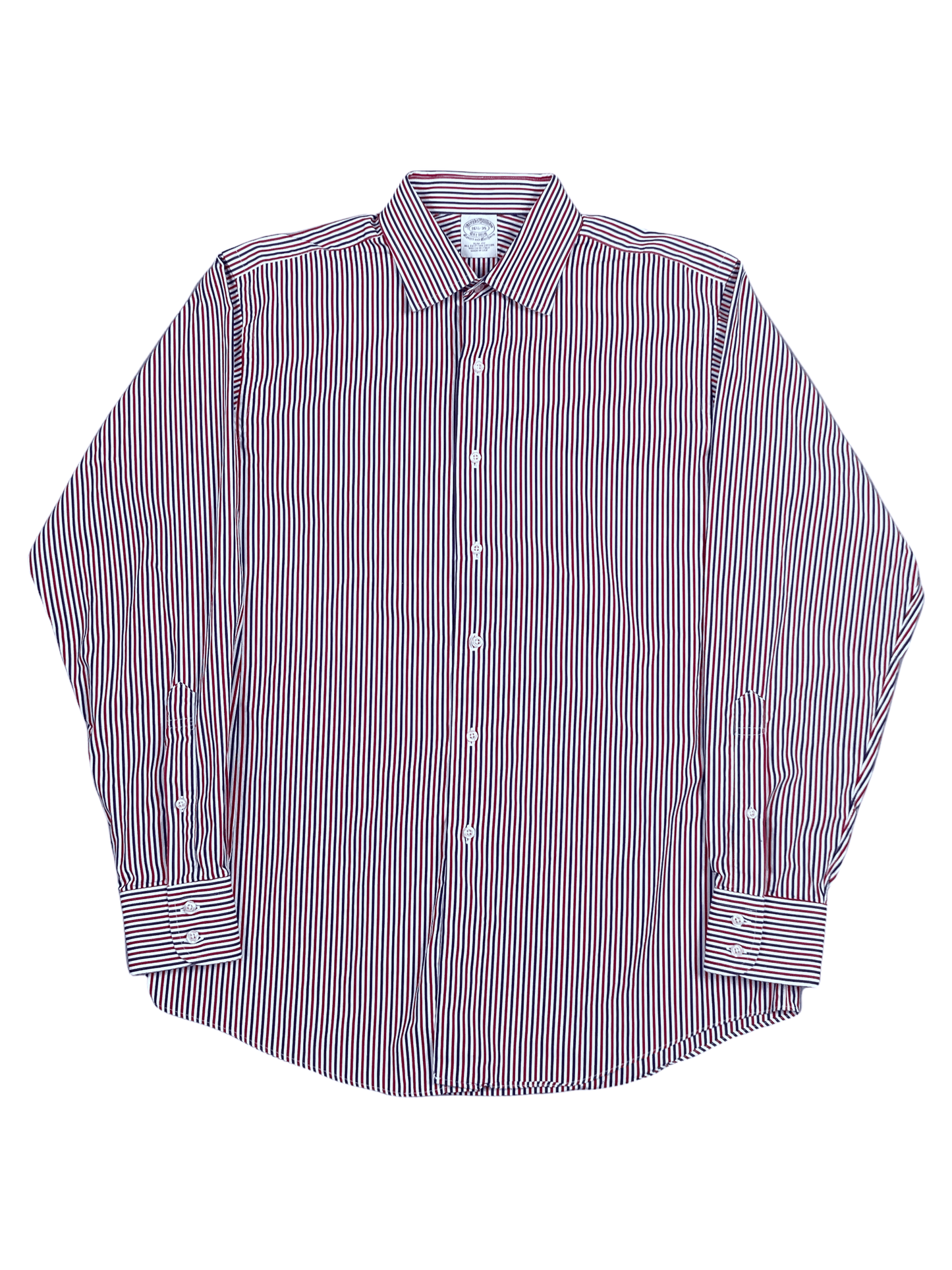 Brooks Brothers Red and Blue Striped Shirt 16 - Genuine Design Luxury Consignment for Men. New & Pre-Owned Clothing, Shoes, & Accessories. Calgary, Canada