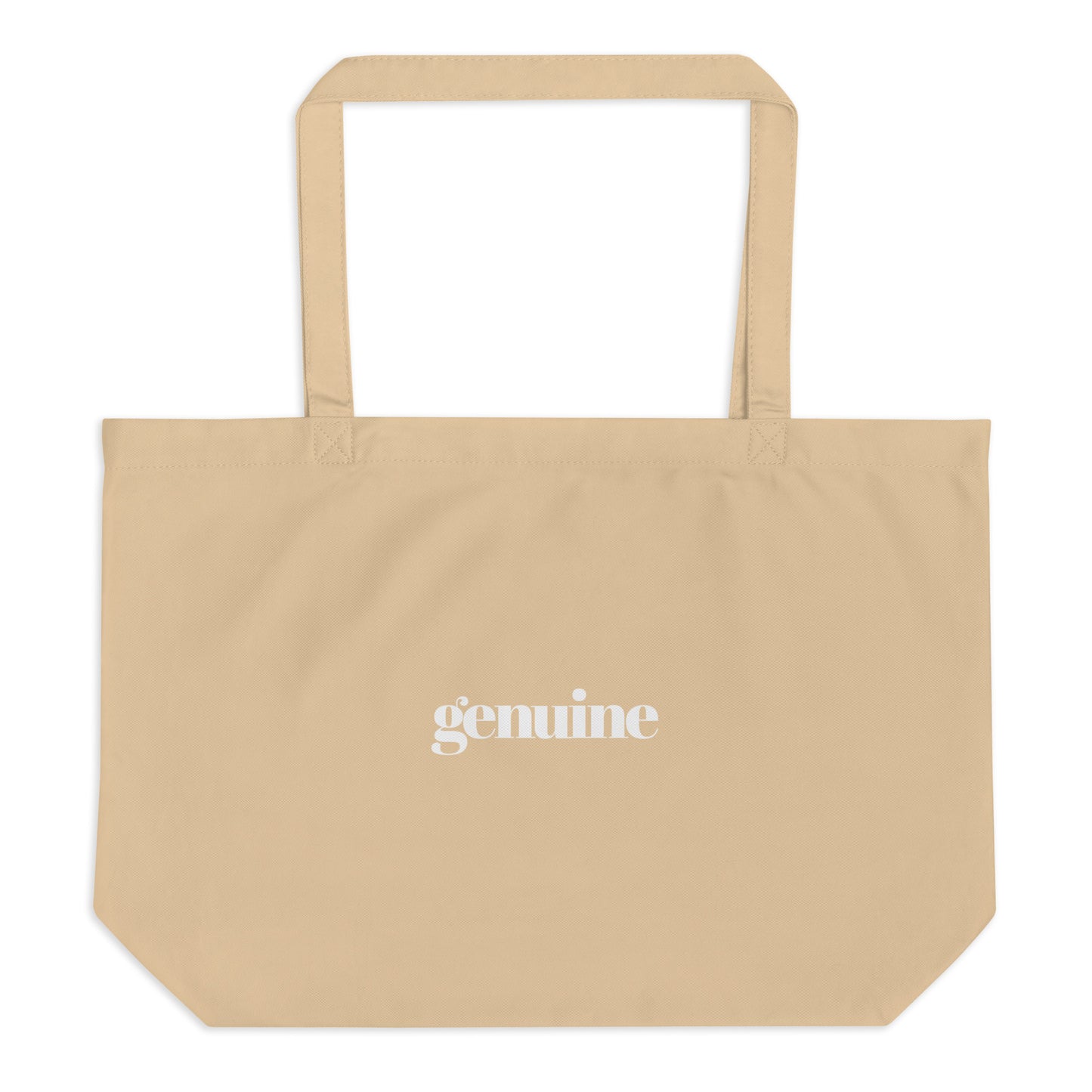 Genuine White Logo Large Tote bag