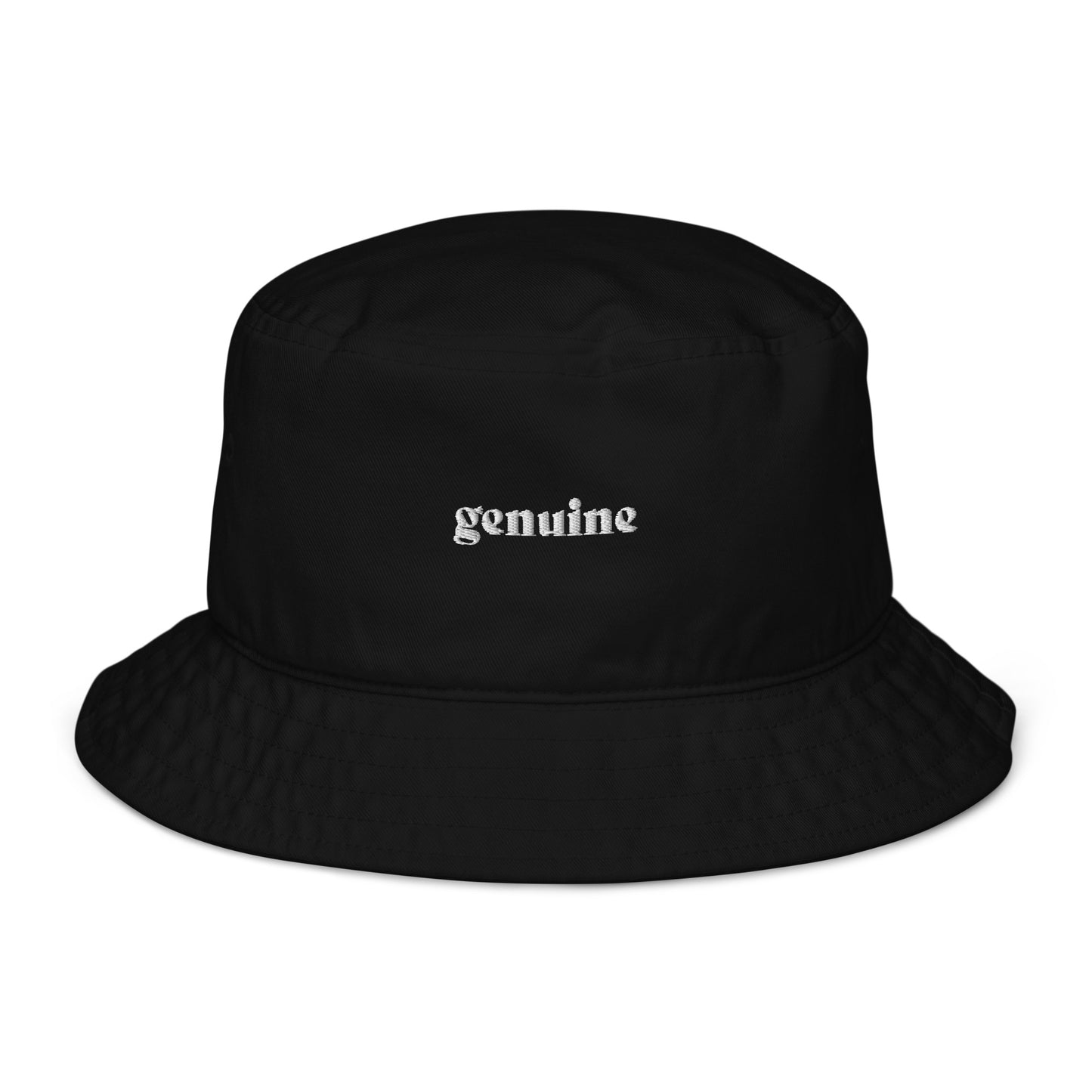 Genuine White Logo Embroidered Bucket Hat Unisex