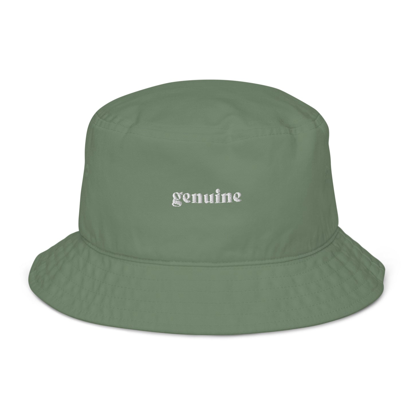 Genuine White Logo Embroidered Bucket Hat Unisex