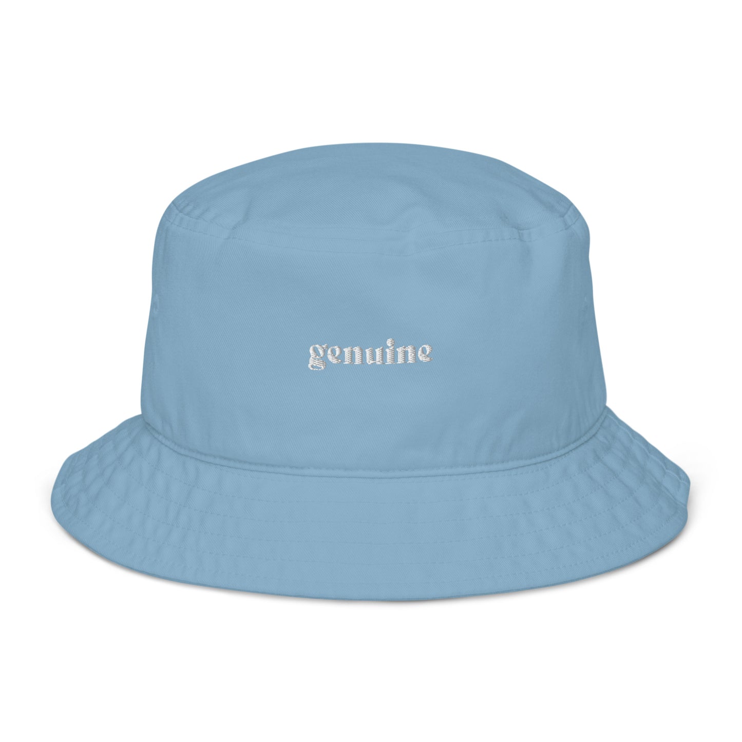 Genuine White Logo Embroidered Bucket Hat Unisex