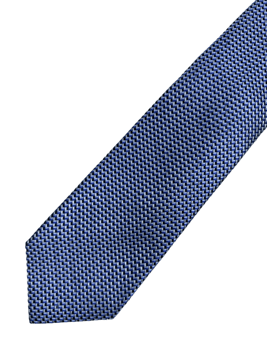 Tom Ford Blue Chevron Silk Tie - Genuine Design luxury consignment Calgary, Alberta, Canada New & pre-owned clothing, shoes, accessories.