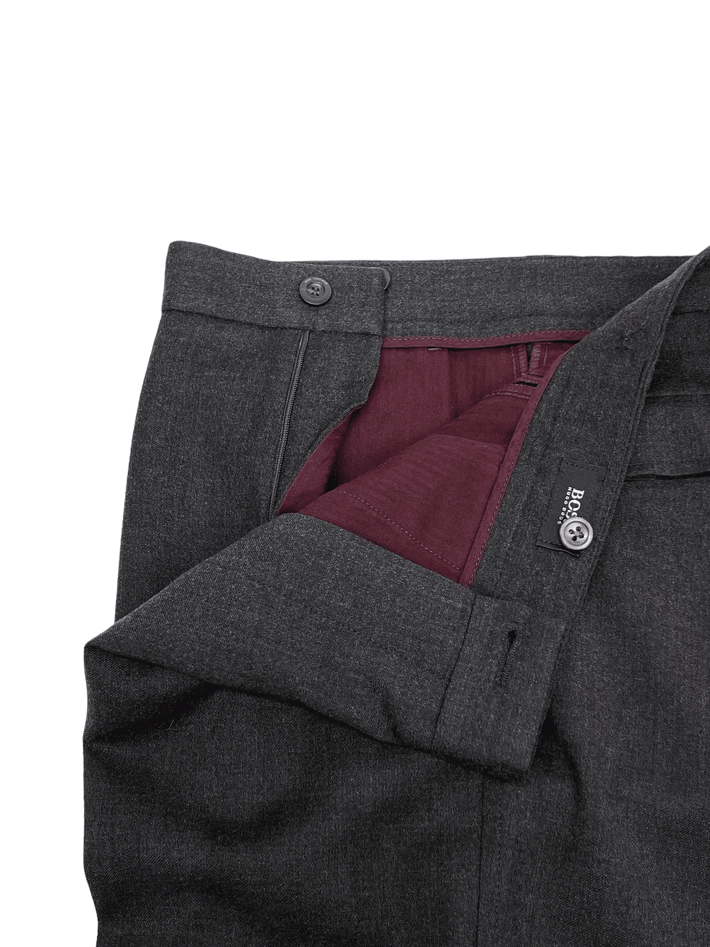 Hugo Boss Charcoal Grey Wool Dress Pant 37W 29L - Genuine Design Luxury Consignment Calgary, Alberta, Canada New and Pre-Owned Clothing, Shoes, Accessories.