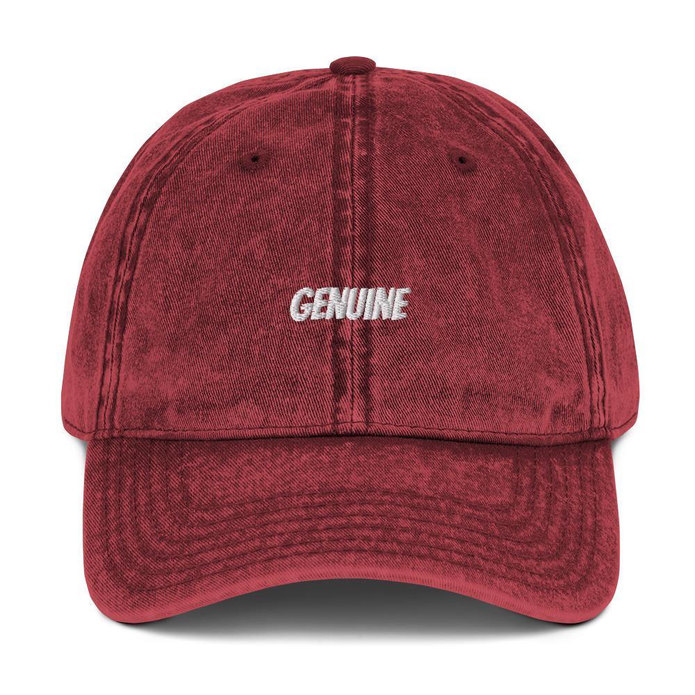 Genuine Design Embroidered Vintage Cotton Twill Hat Unisex—Genuine Design luxury consignment