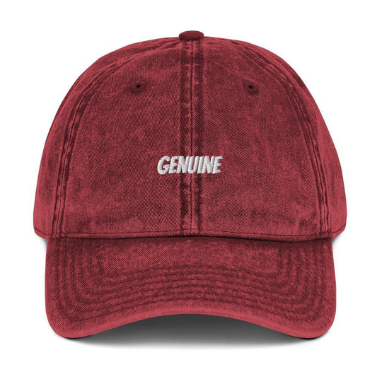 Genuine Design Embroidered Vintage Cotton Twill Hat Unisex—Genuine Design luxury consignment