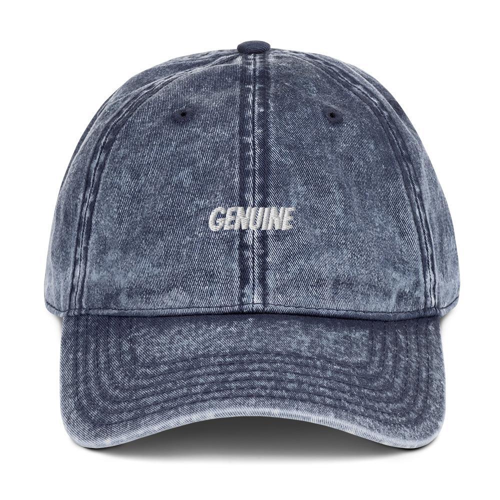 Genuine Design Embroidered Vintage Cotton Twill Hat Unisex—Genuine Design luxury consignment