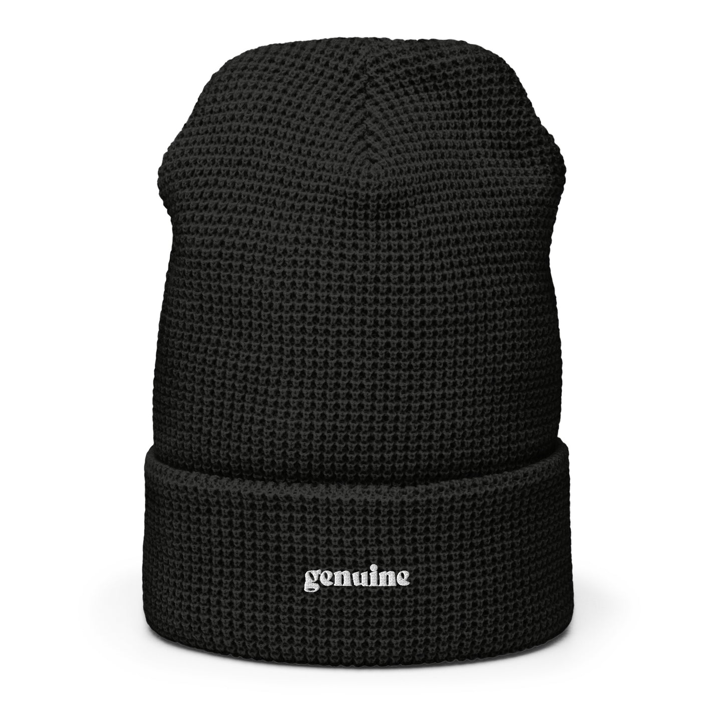 Genuine White Embroidered Logo Waffle Beanie Unisex