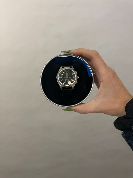 Mercedes Benz Silver & Black Chronograph Watch