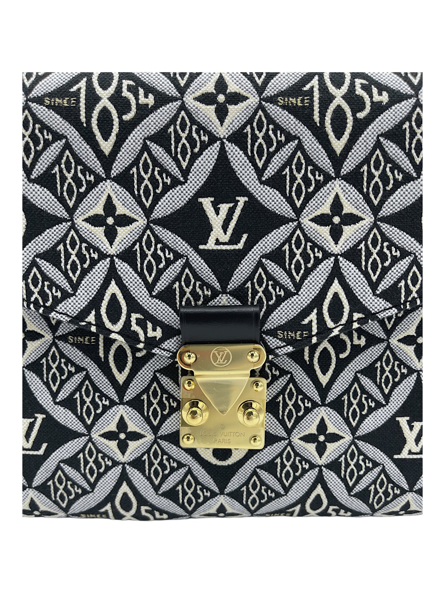 Louis Vuitton Black & White Jacquard Monogram Pochette Metis Bag