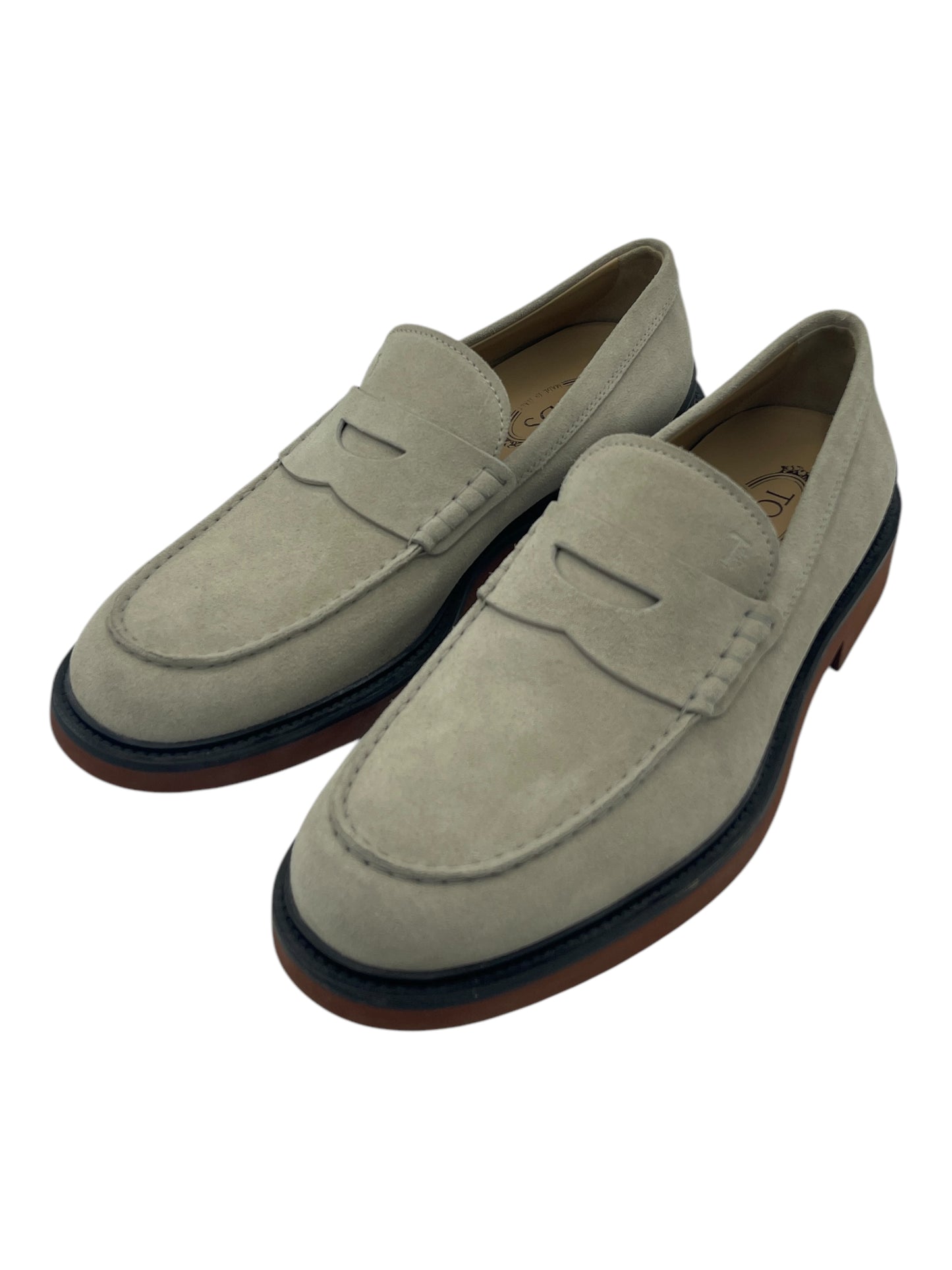 Tod's Light Beige Suede Penny Loafers 10.5 M / 12 W