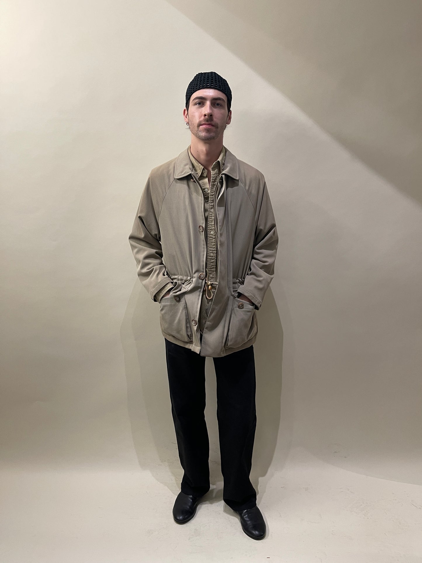 Loro Piana Tan Wool Cotton Storm System Short Coat Small - S