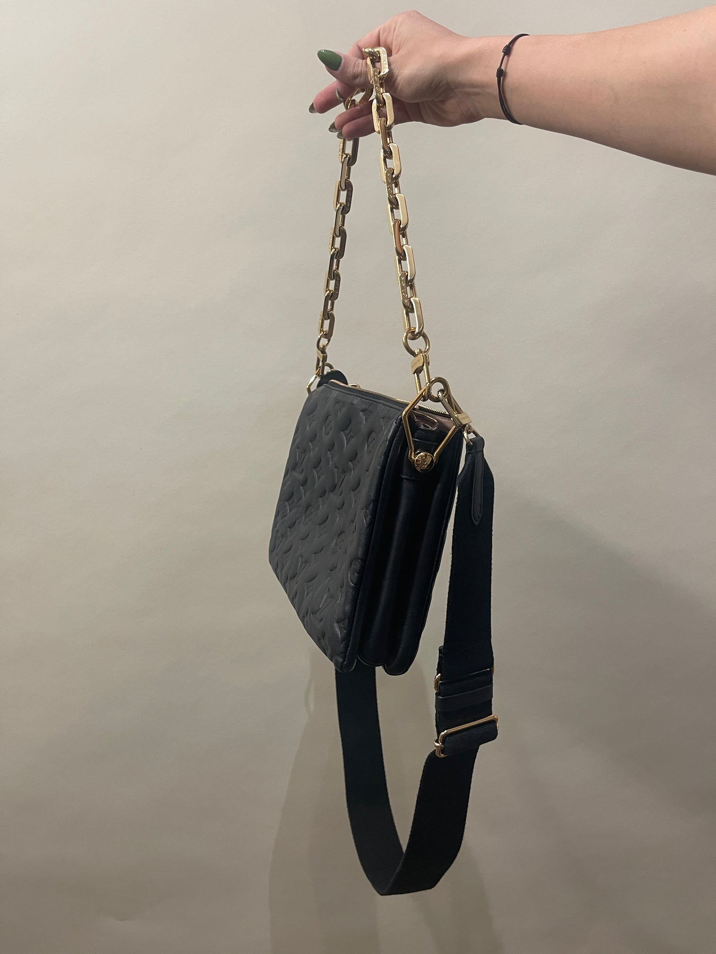 Louis Vuitton Black Monogram Lambskin Coussin PM Bag