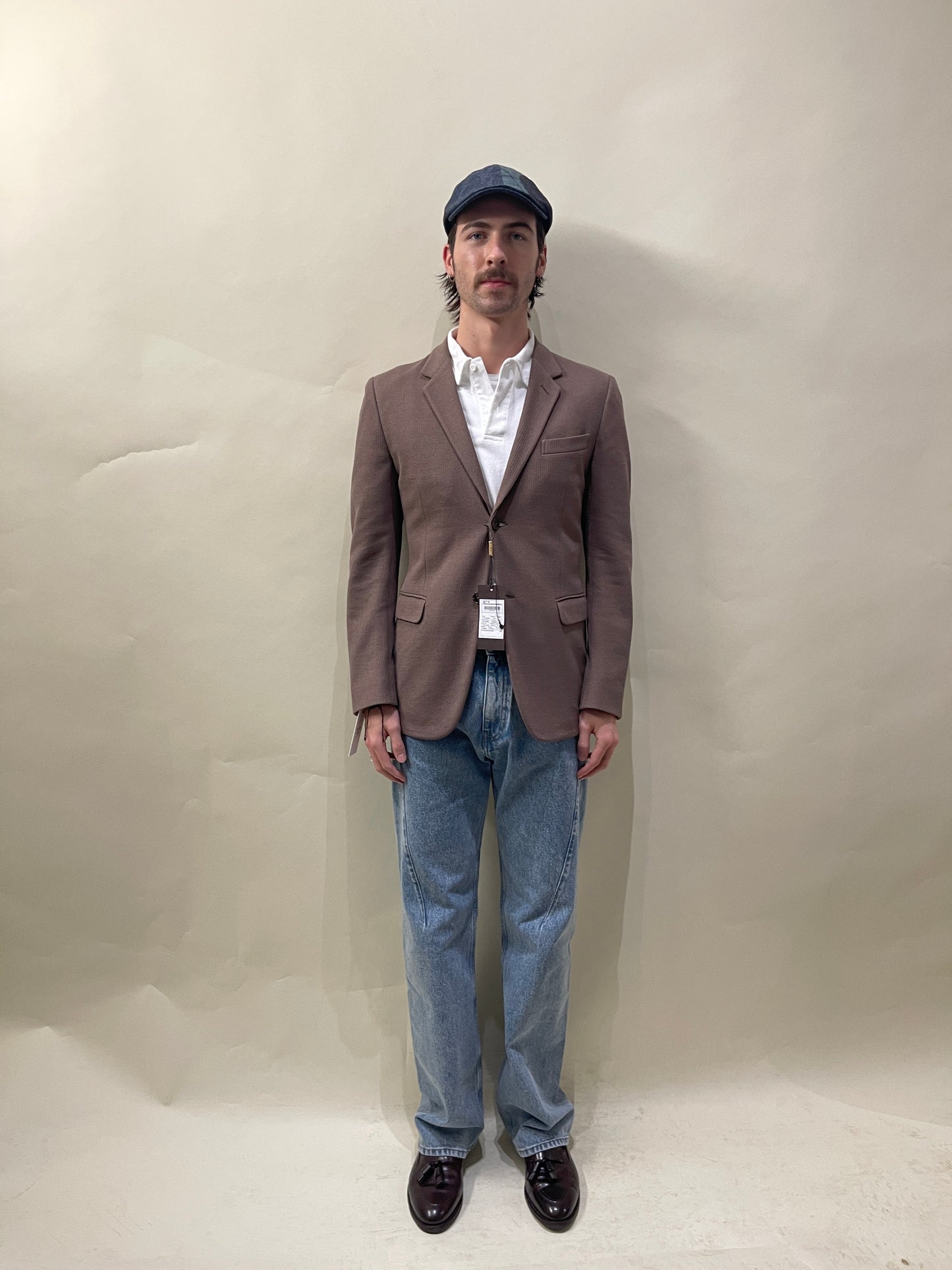 Gucci Taupe Knit Cotton Unlined Sport Coat 36R