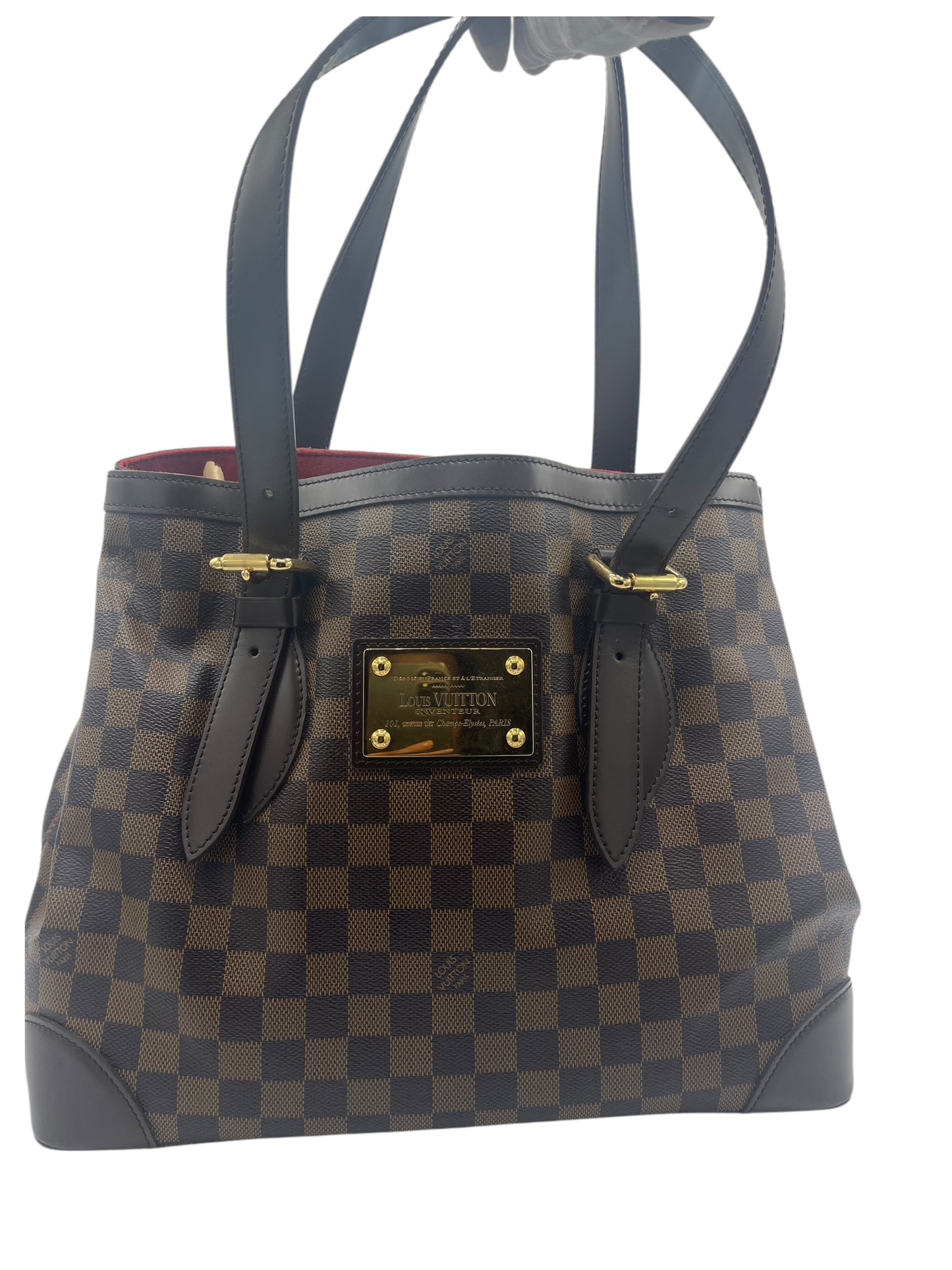 Louis Vuitton Brown Checker Monogram Hampstead MM Damier Ebene Tote