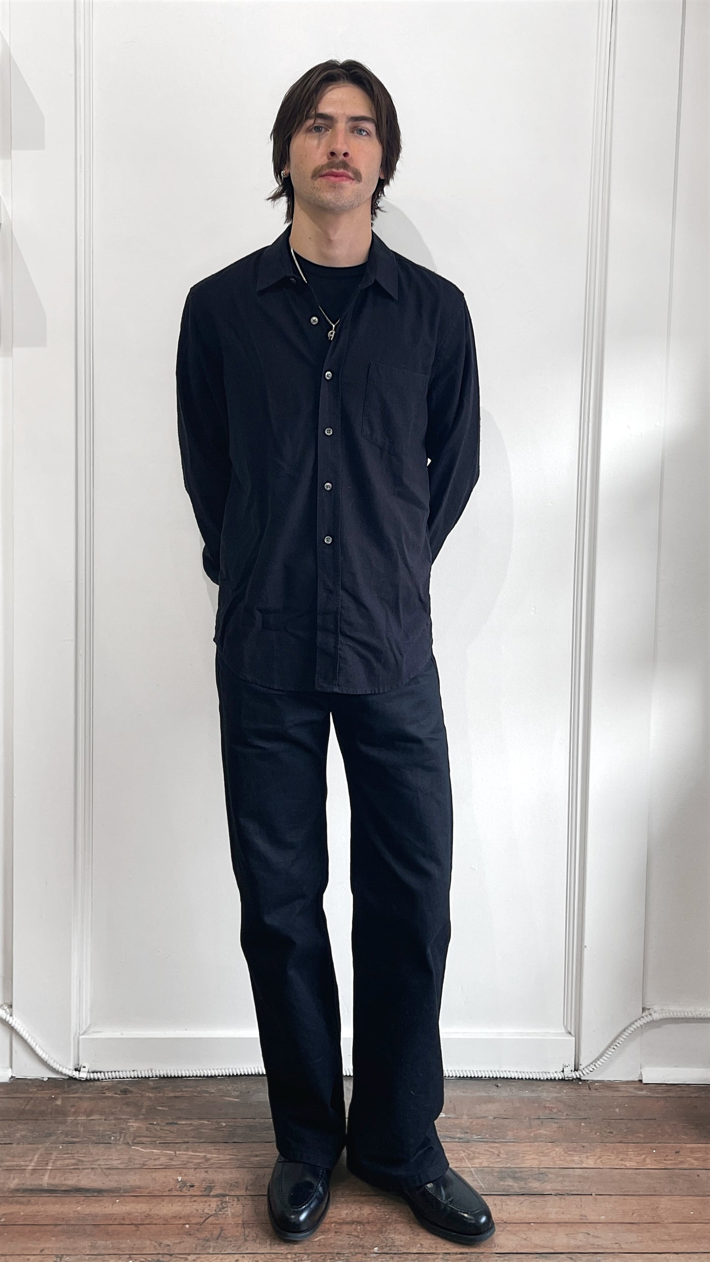 Our Legacy Black Raw Silk Classic Shirt 38