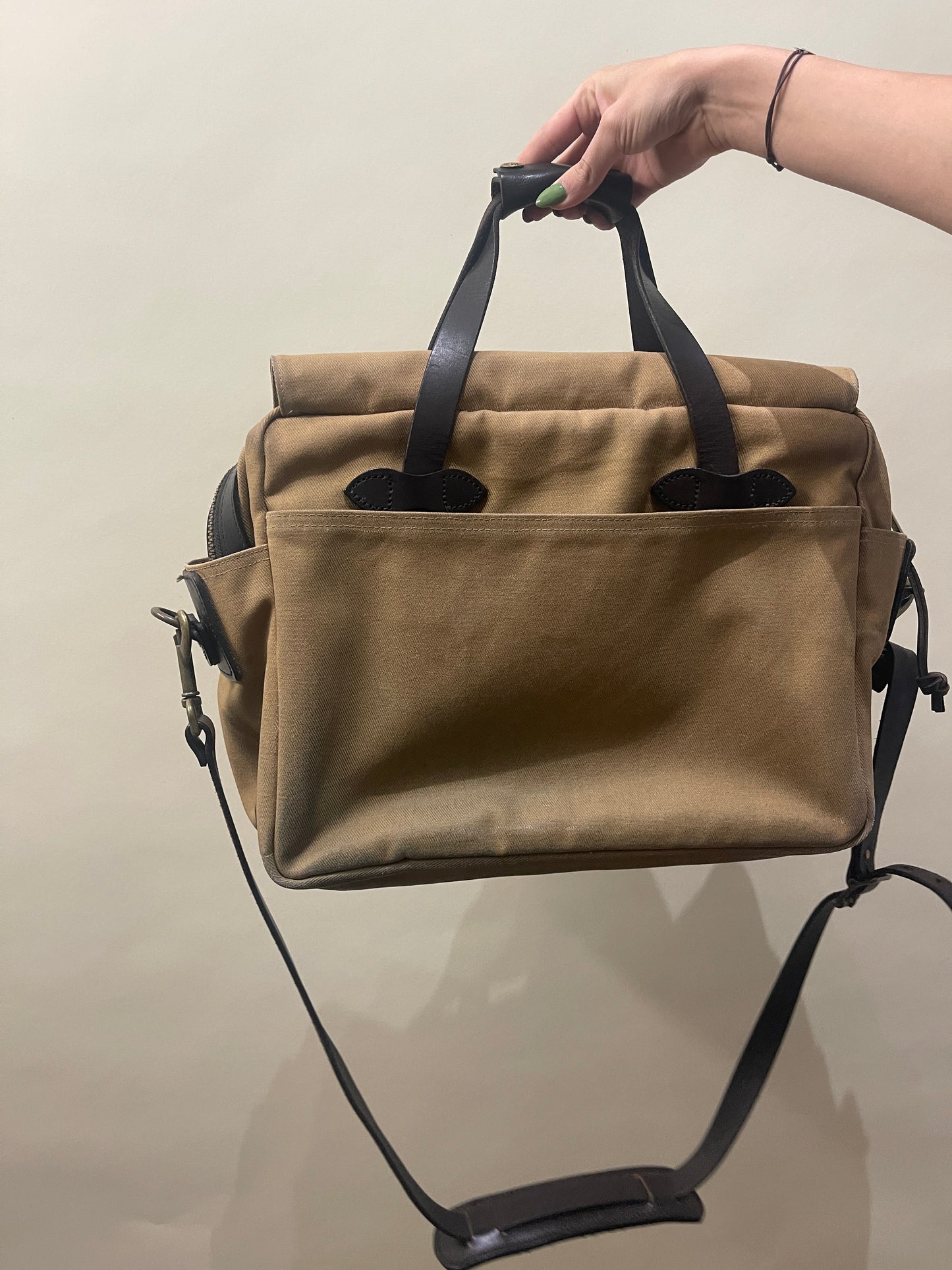 Filson Tan Rugged Twill Padded Computer Bag