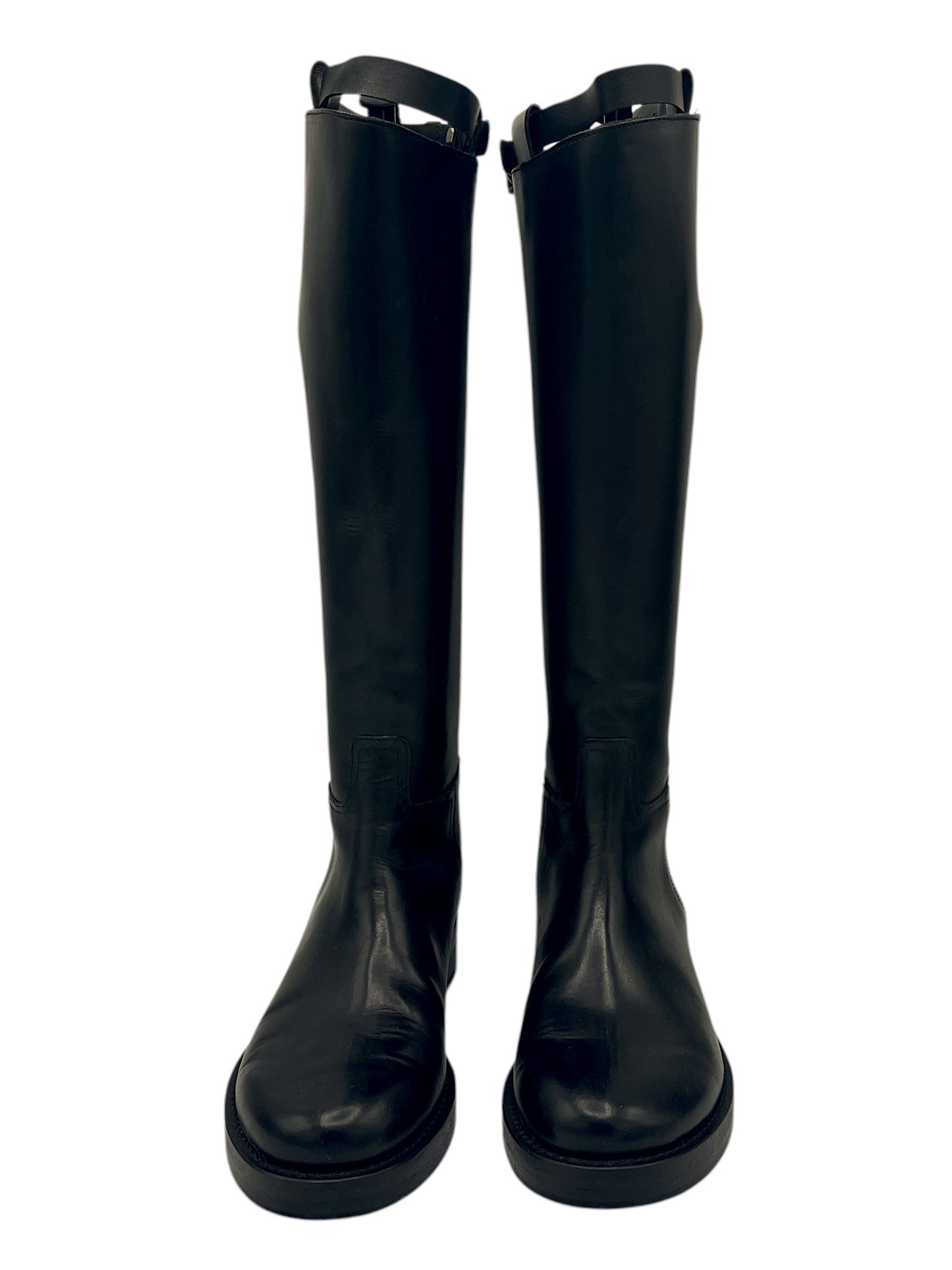 Ann Demeulemeester Black Leather Riding Boots 8.5 M / 10 W