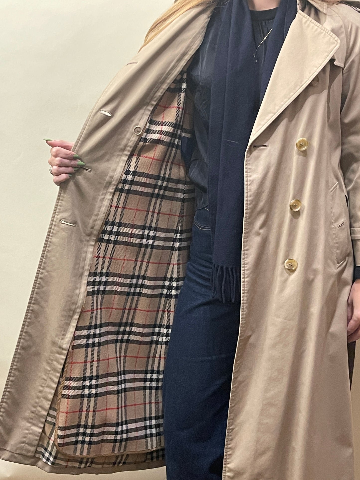 Burberrys' Tan Cotton Twill Wool Lined Trench Coat Medium - M