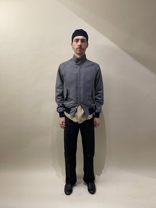 Baracuta Grey & Black Houndstooth Cotton G9 Harrington Jacket Medium - M
