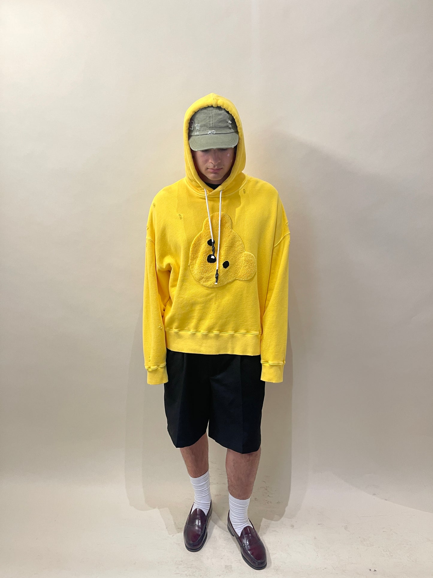 Palm Angels Yellow Chenille Teddy Patch Hoodie Extra Large - XL