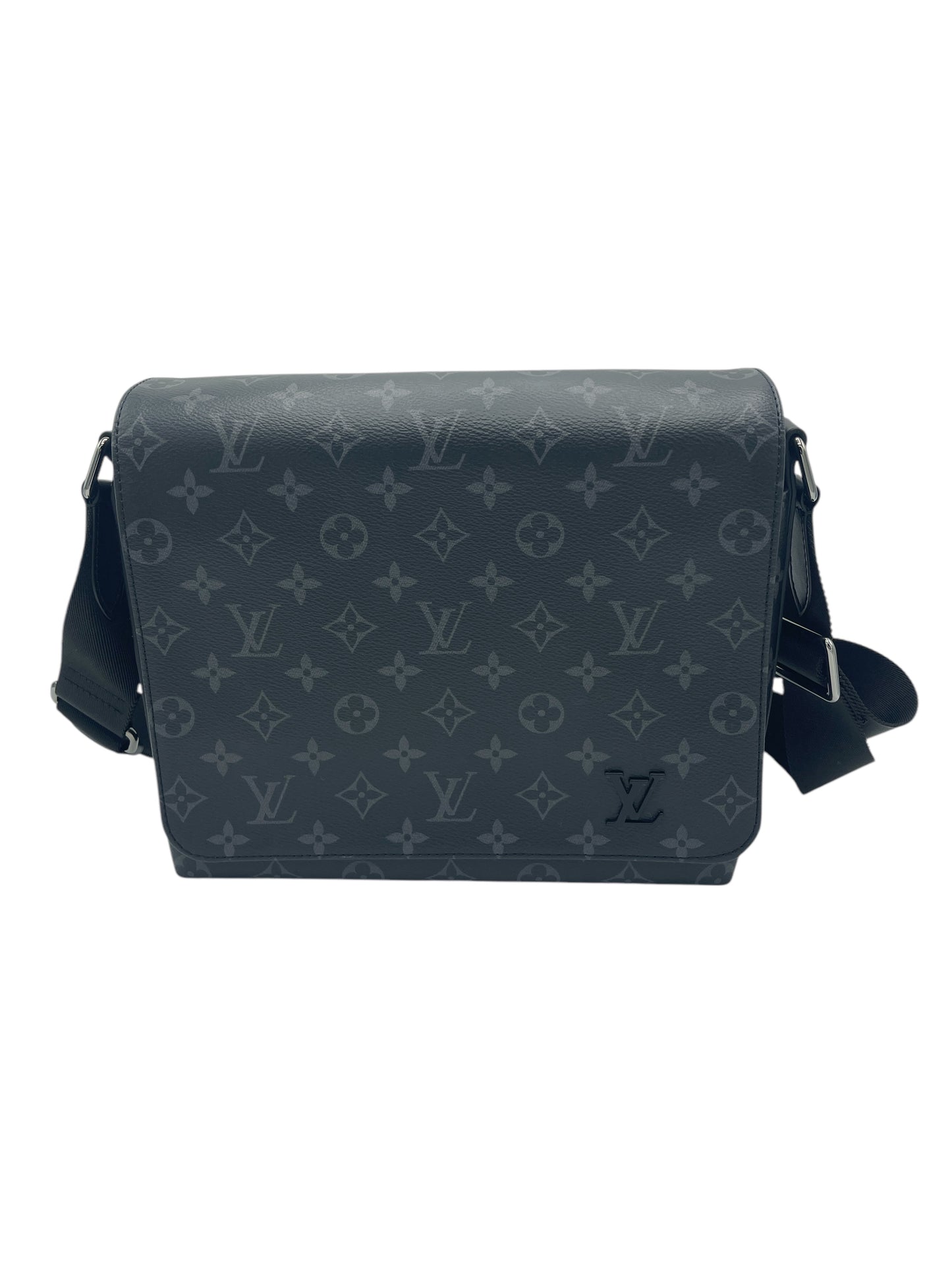 Louis Vuitton Black & Grey Coated Canvas Monogram District PM Messenger Bag