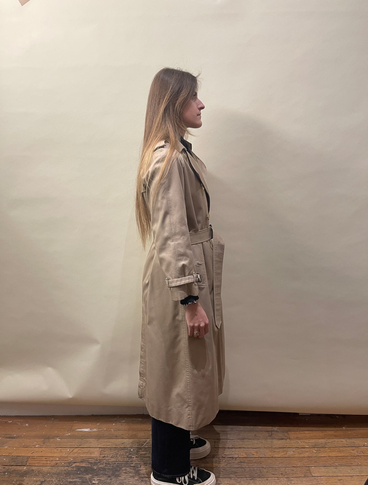 Burberrys' Tan Cotton Twill Wool Lined Trench Coat Medium - M