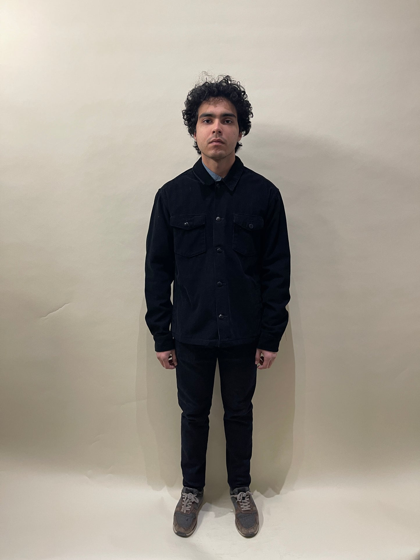 Corridor Black Corduroy Double Pocket Collared Jacket Large - L