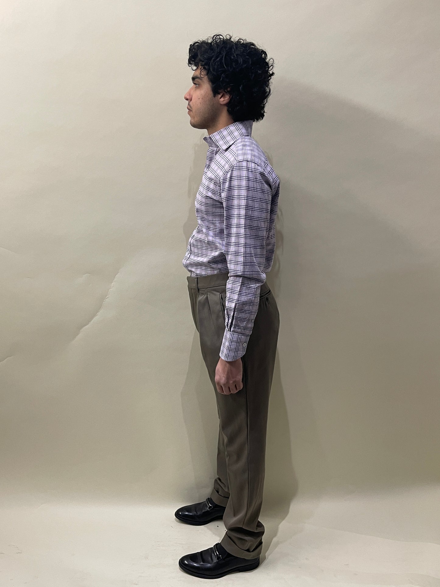 Tom Ford Taupe Wool Double Pleated Trousers 32