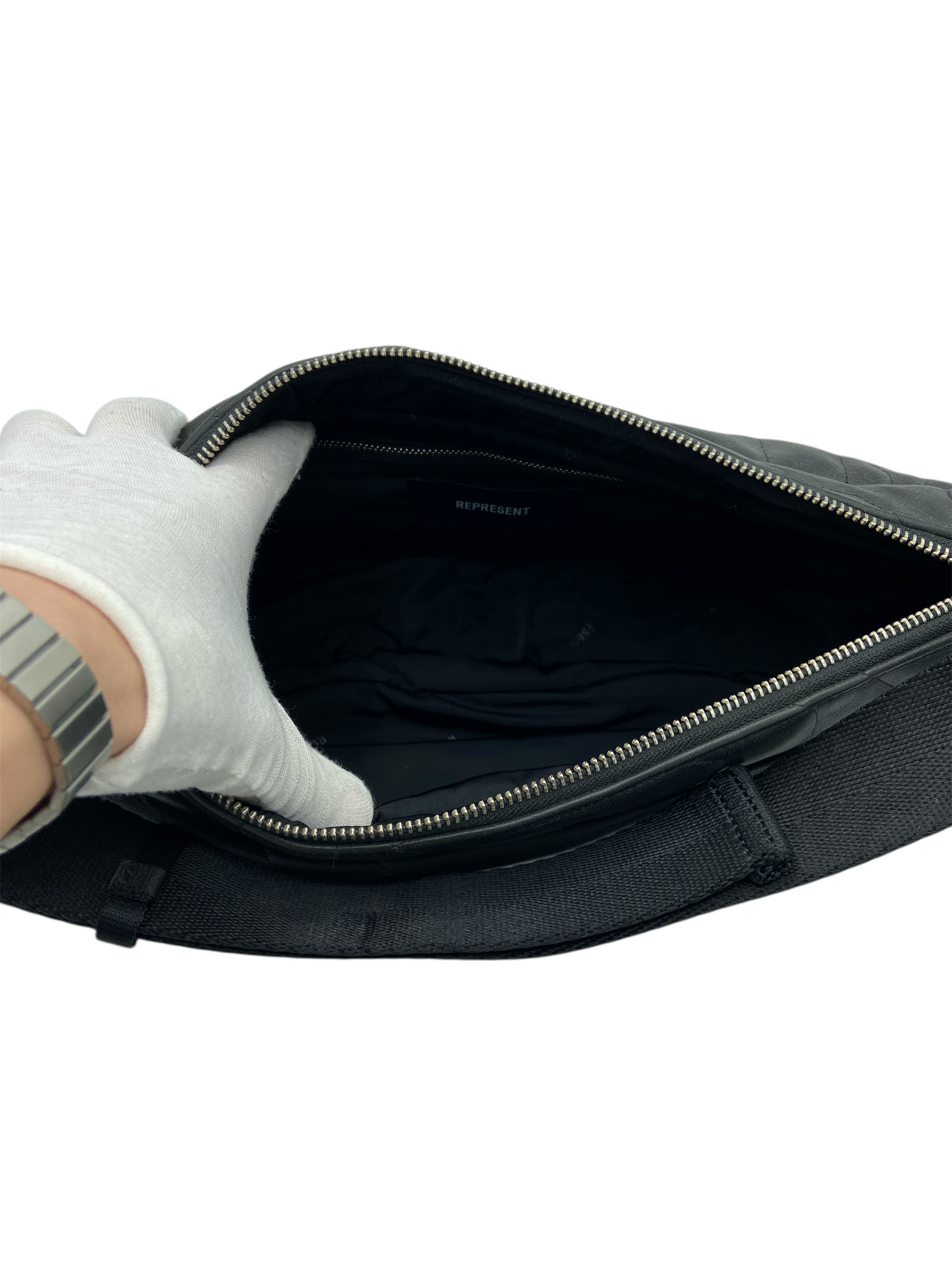 Represent Black R Monogram Crossbody Bag