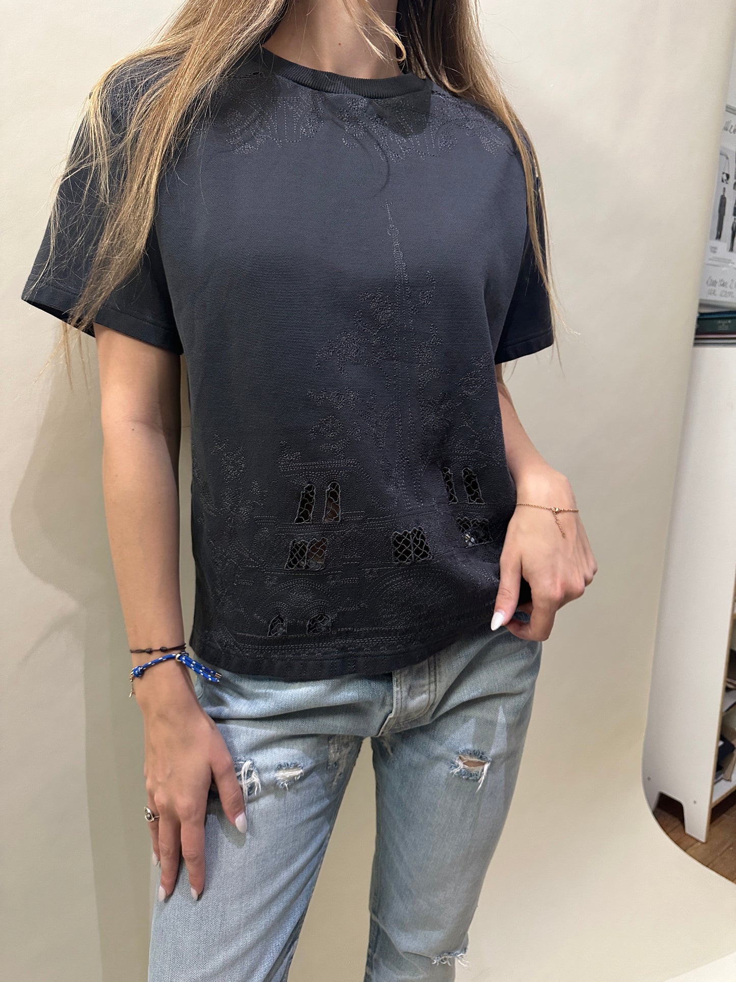 Louis Vuitton Dark Grey Heavy Cotton Notre Dame & Pont Neuf Shirt Extra Small - XS