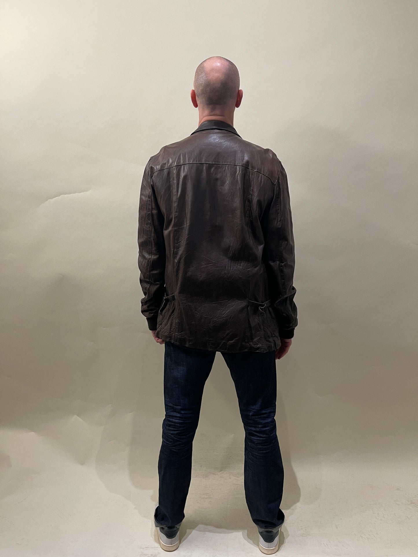 Giorgio Brato Brown Leather Multi Pocket Long Jacket 46