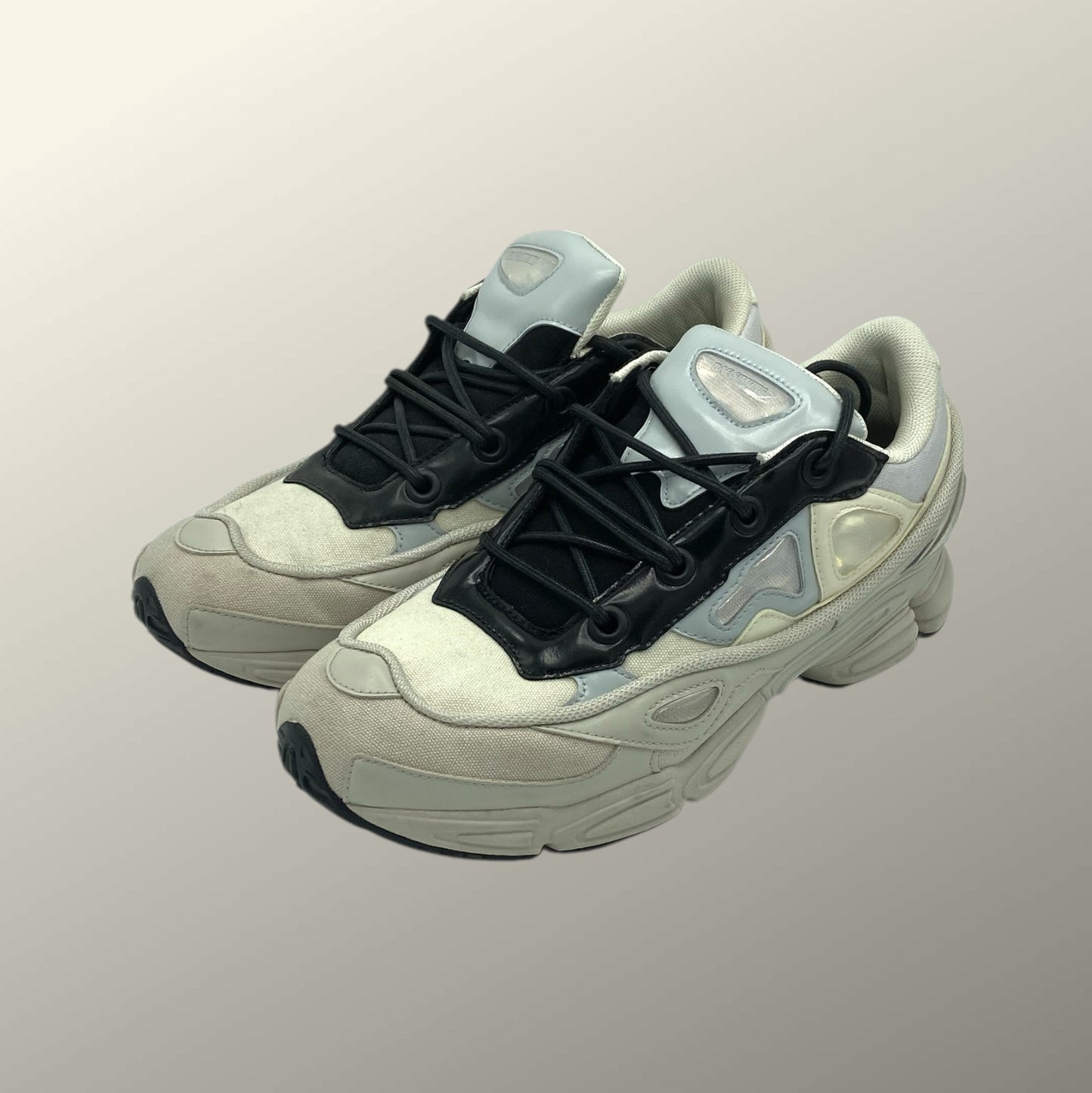 Adidas x Raf Simons Cream & Silver Ozweego 3 Sneakers 11 M / 12.5 W