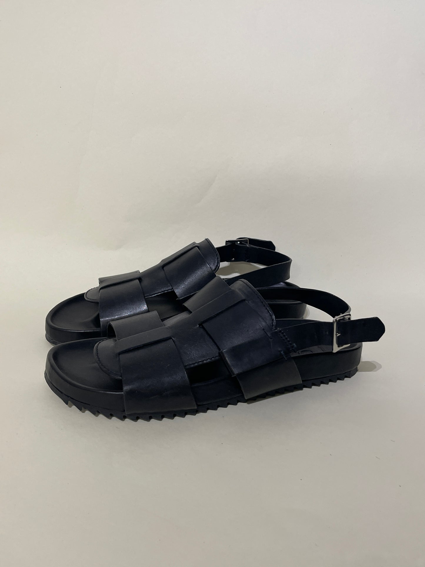 Grenson Black Leather Slingback Sandals 8 M / 9.5 W
