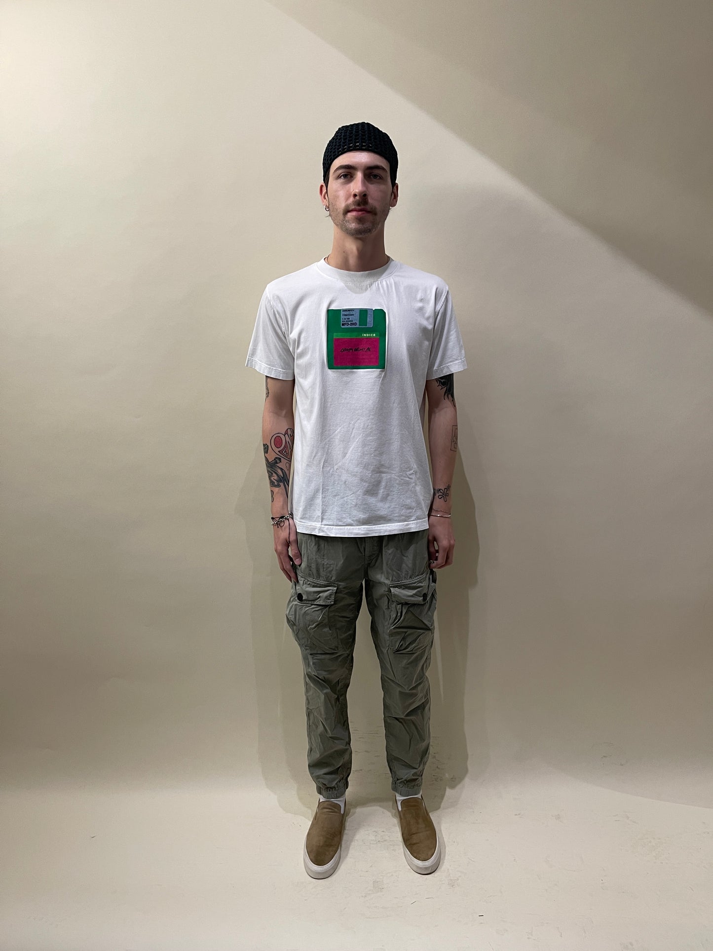 Stone Island Pale Green Lightweight Cotton Cargo Joggers 30