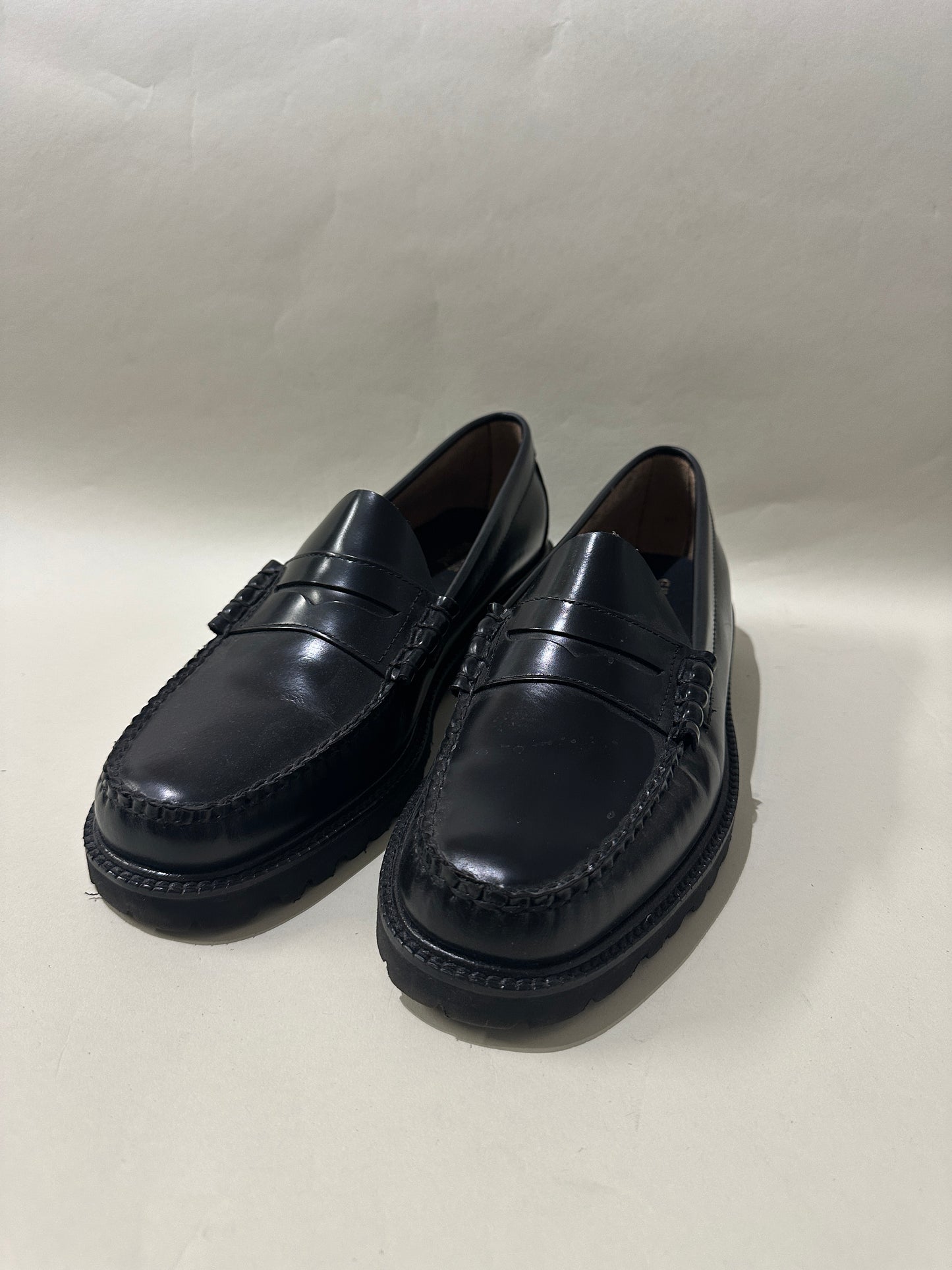 G.H. Bass Black Leather Lug Sole Penny Loafers 12 M / 13.5 W