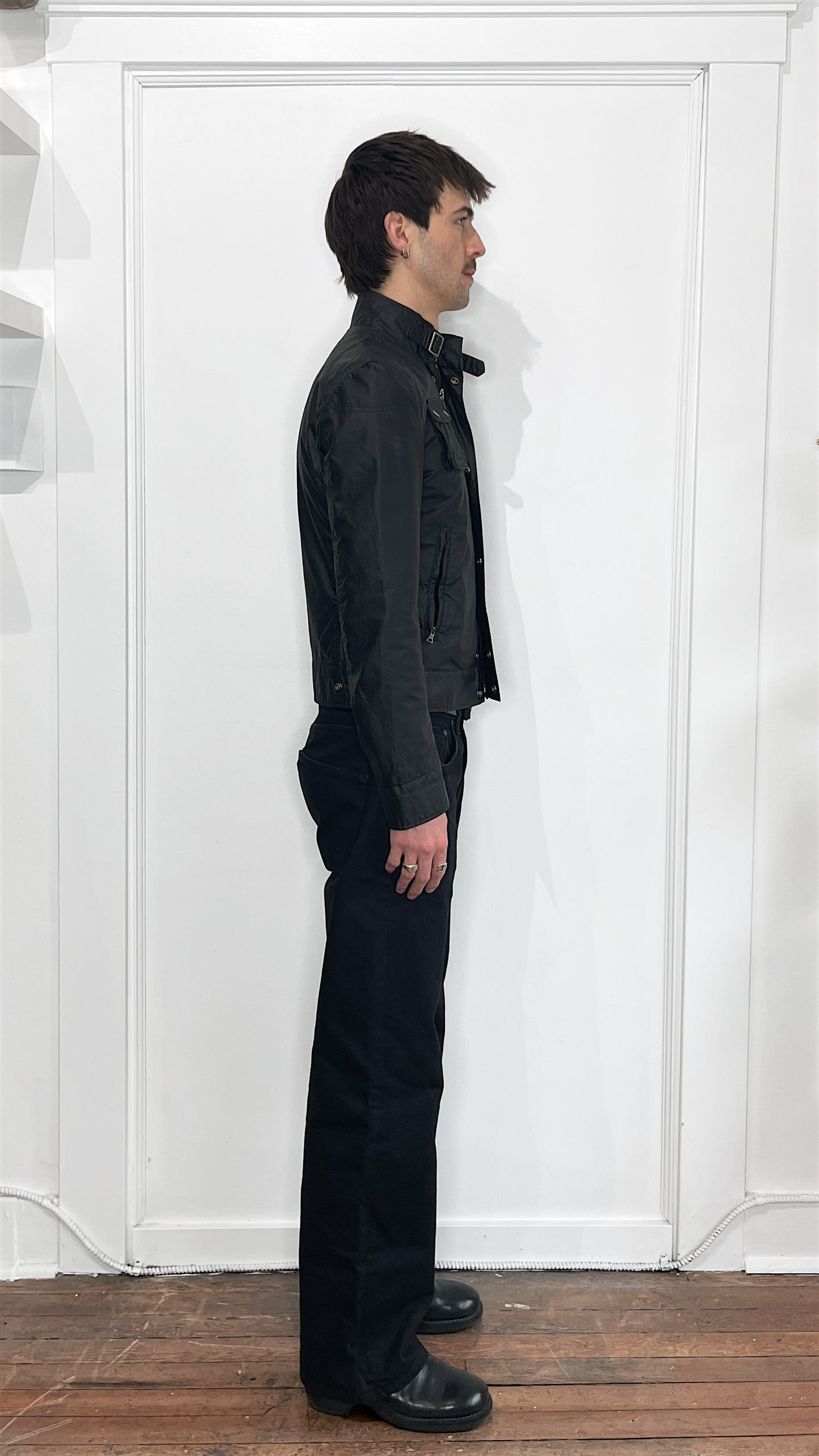 J.Lindeberg Black Waxed Short Jacket Small