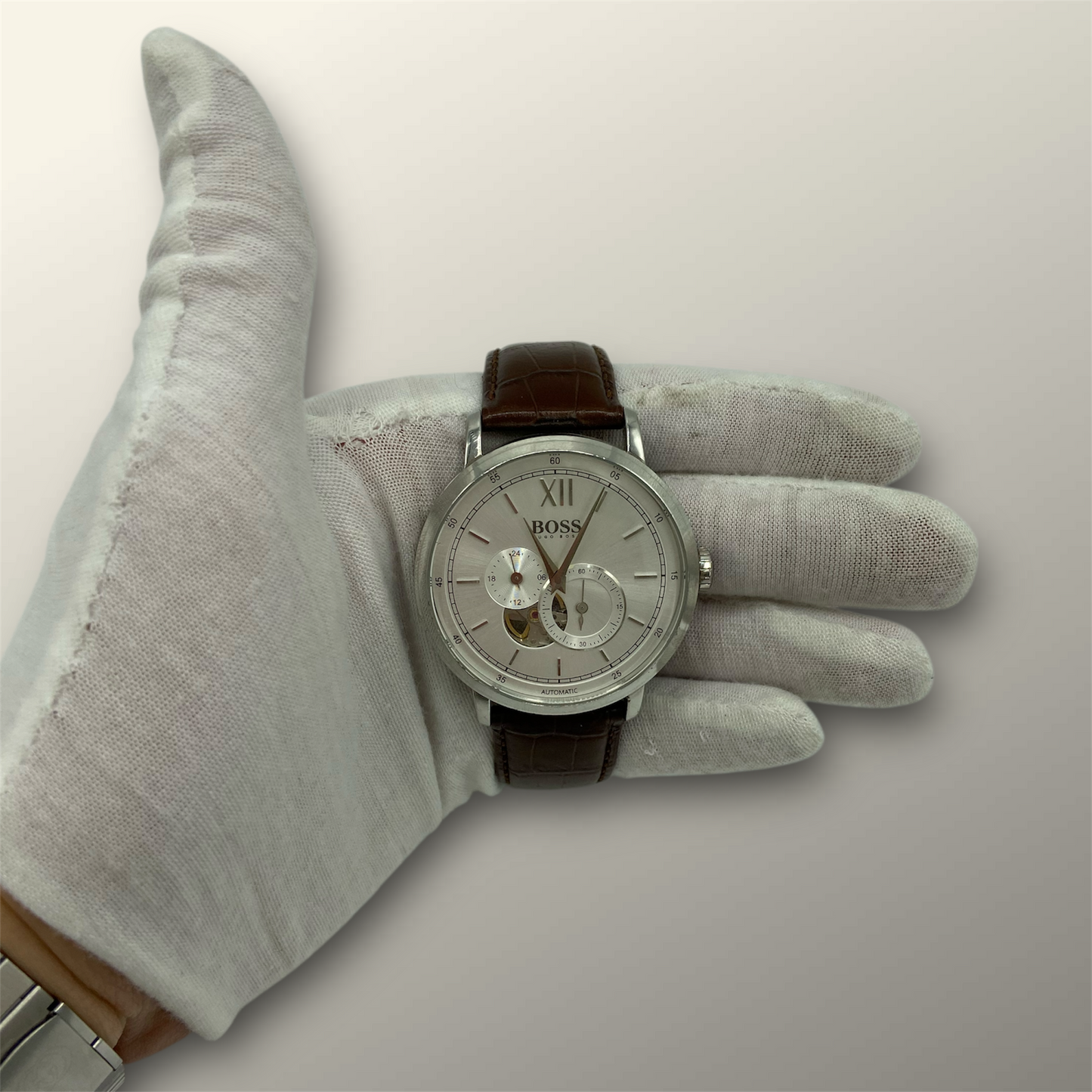 Hugo Boss Brown & Silver Signature Automatic Watch