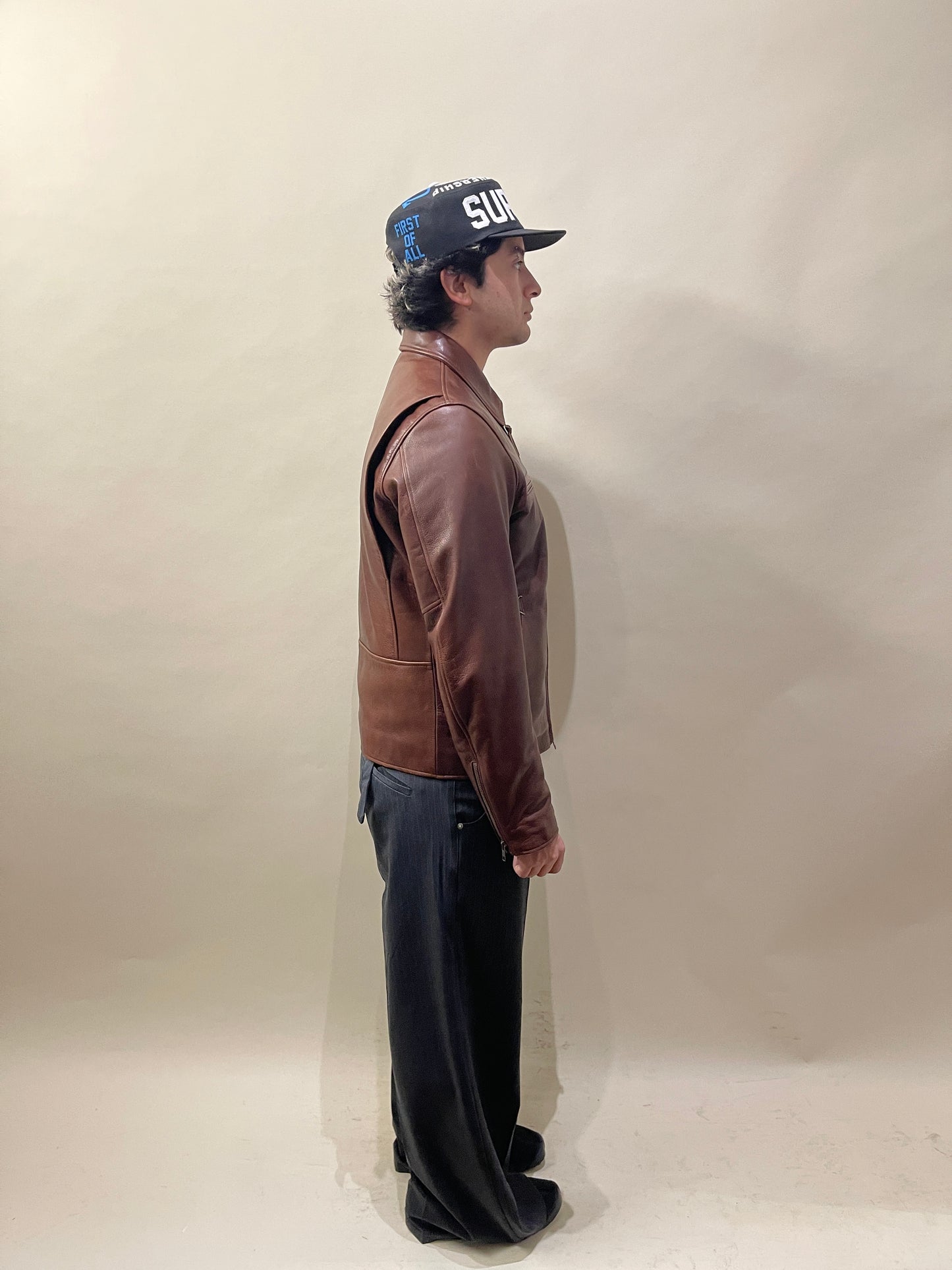 Golden Bear for Taylor Stitch Dark Brown Cowhide Moto Jacket Extra Large - XL