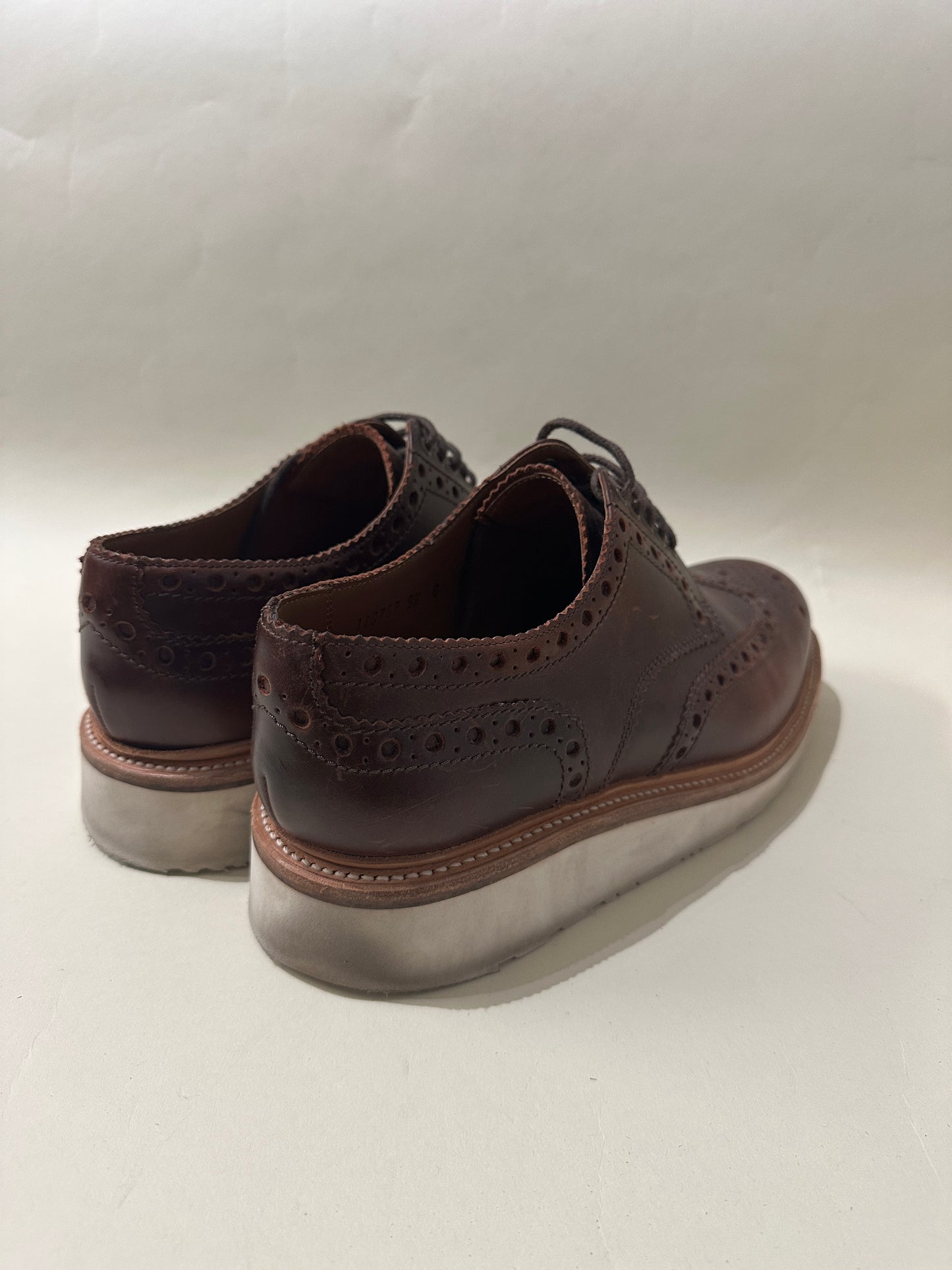 Grenson Dark Brown Leather Archie Brogue Shoes 9.5 M / 11 W