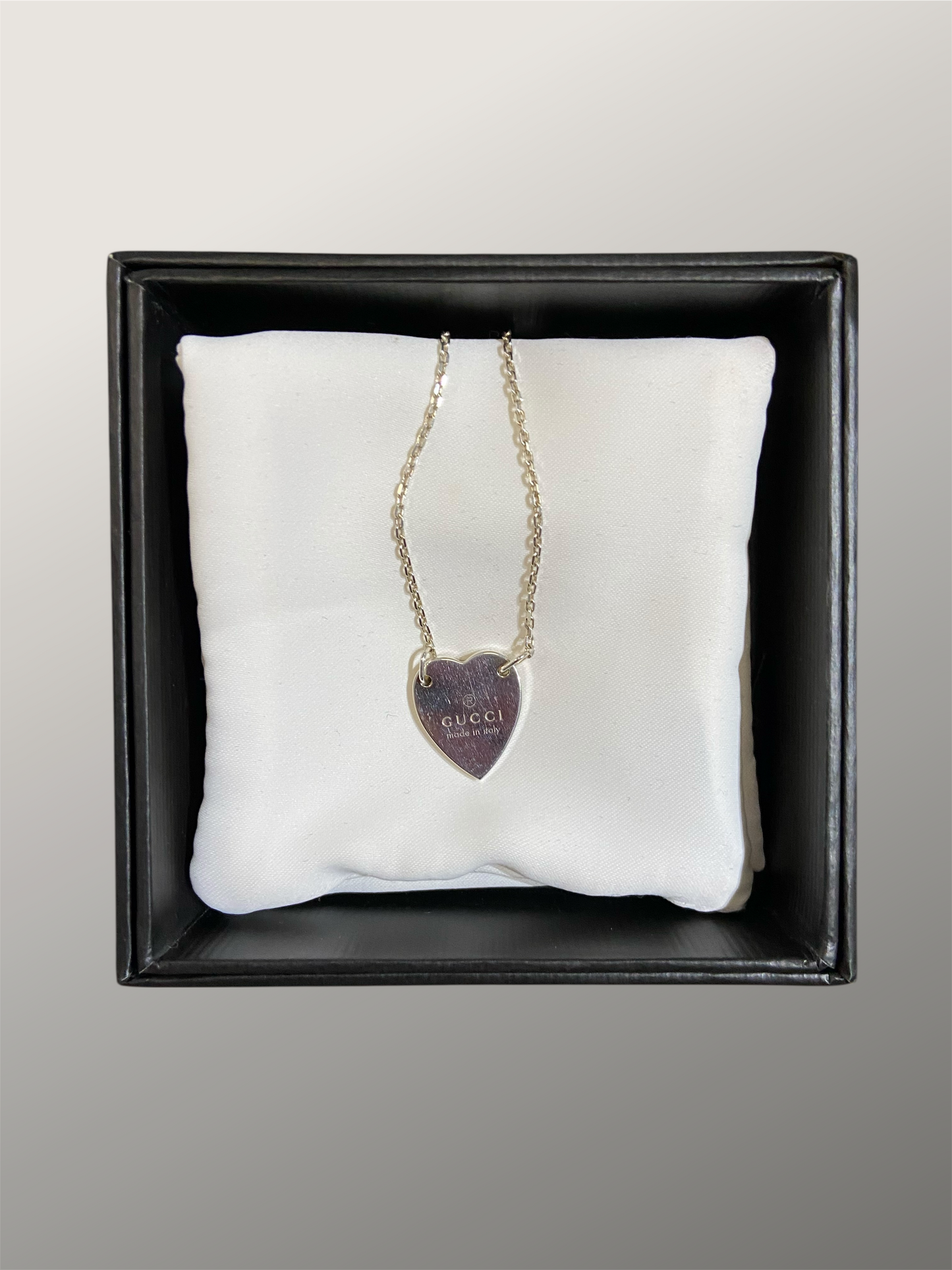 Gucci Silver Heart Charm Bracelet