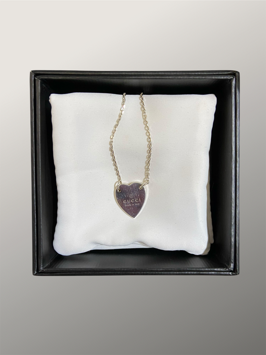 Gucci Silver Heart Charm Bracelet