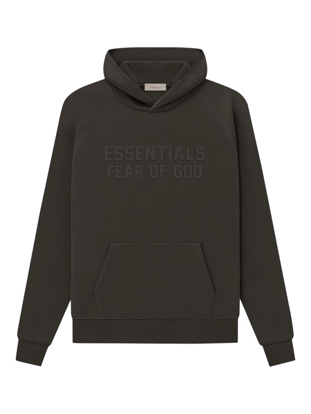 Essentials Fear of God Off Black Fleece Hoodie SS23