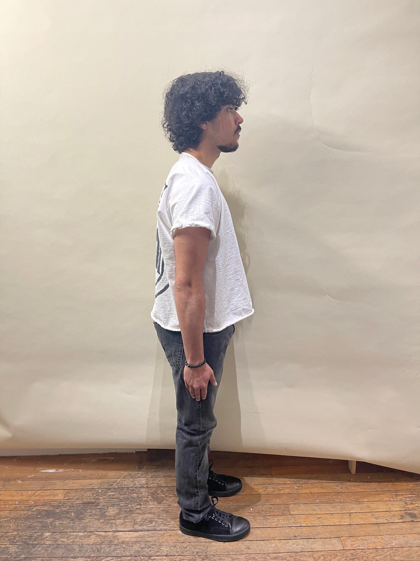 Yeezy White Heavy Cotton Vultures Boxy Whole Cut T-Shirt Small - S