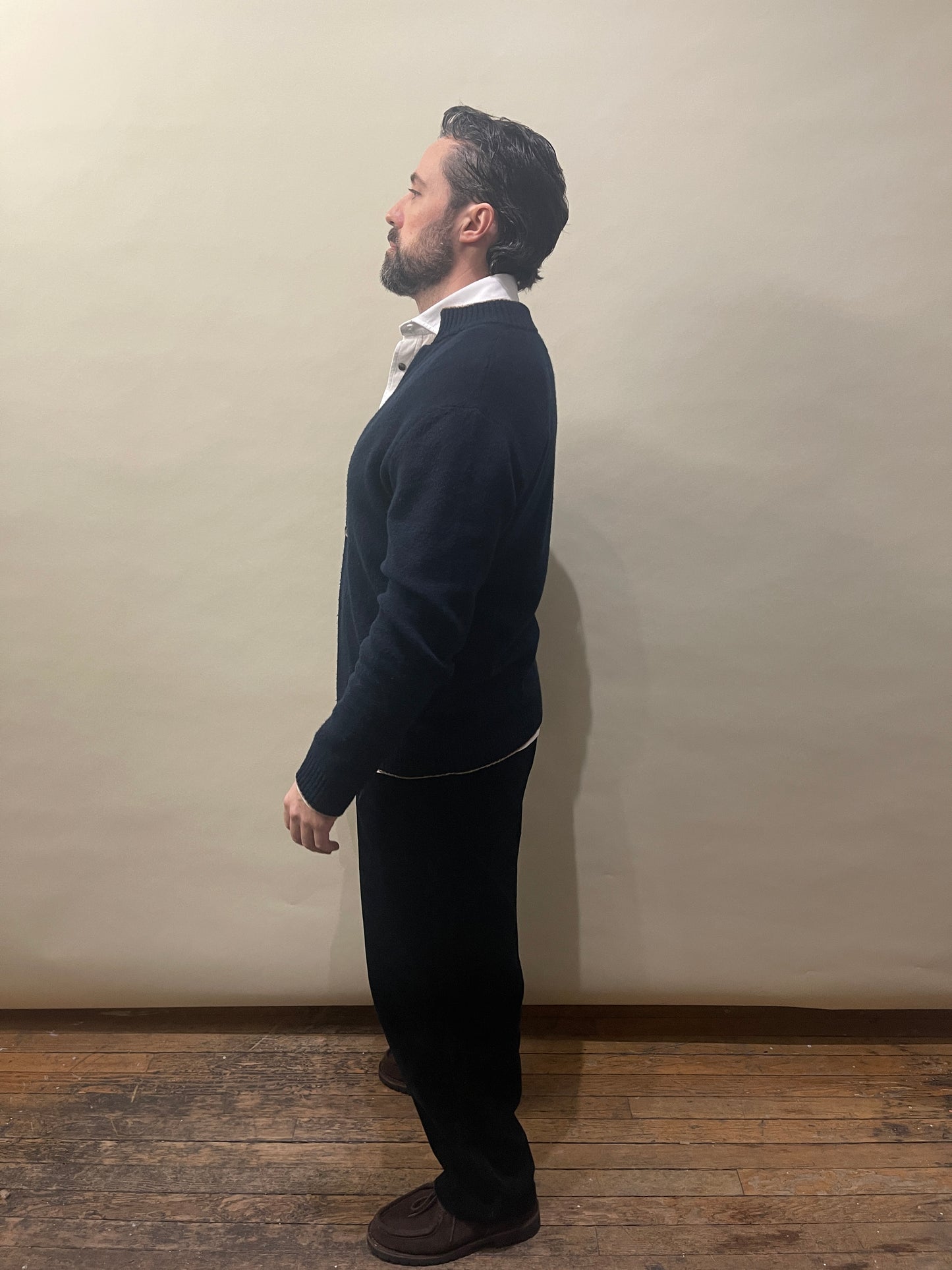 Eleventy Navy Blue Wool Cashmere Knit Blazer Sweater XXL