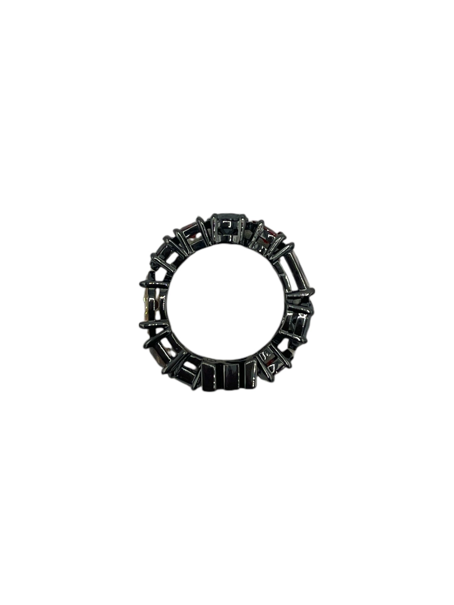 Louis Vuitton Gunmetal & Gem LV Light Ring 8.25 US